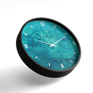 Abstract Wall Clock – Deep Aqua Textured Art Design | KLOK KLOK