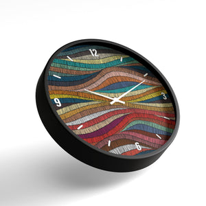Abstract Wall Clock – Multicolor Wavy Pattern Design | KLOK KLOK