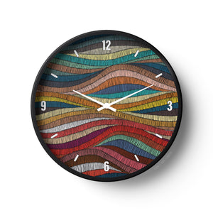 Abstract Wall Clock – Multicolor Wavy Pattern Design | KLOK KLOK