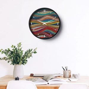Abstract Wall Clock – Multicolor Wavy Pattern Design | KLOK KLOK