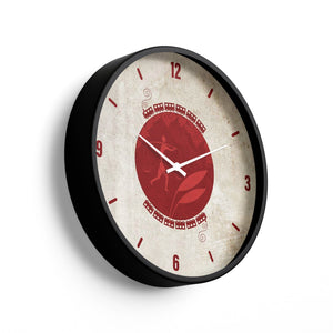 Artistic Wall Clock – Tribal Heritage Red Minimal Design | KLOK KLOK