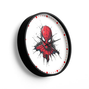 Super Hero Wall Clock – Web Warrior Red Splash Edition | KLOK KLOK