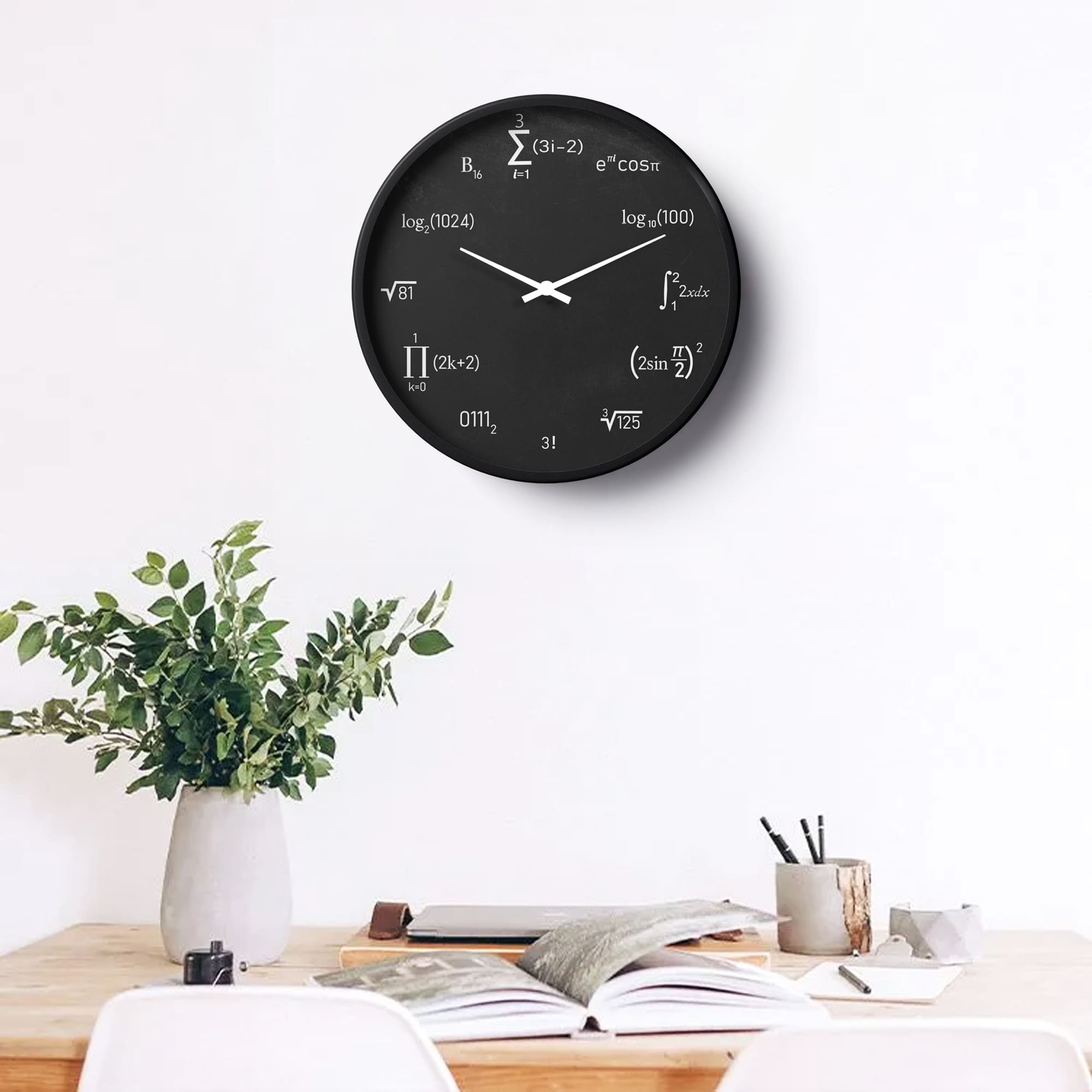 Advanced Mathematics Formula Wall Clock – Black Math Geek Clock