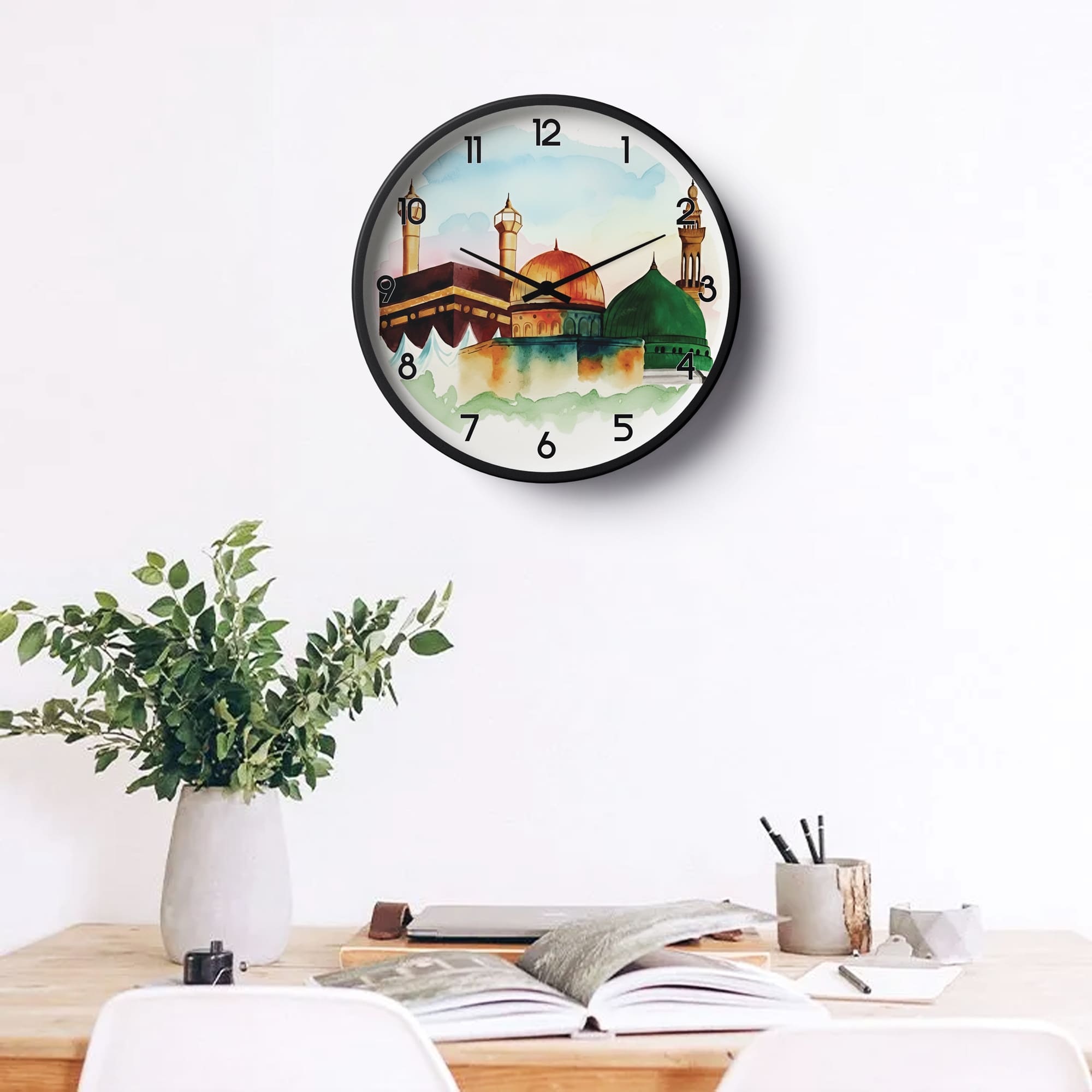 Islamic Wall Clock – Kaaba (Masjid al-Haram) & Masjid Nabawi Design| KLOK BD
