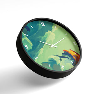 Abstract Wall Clock – Aqua Brush Art Design | KLOK KLOK