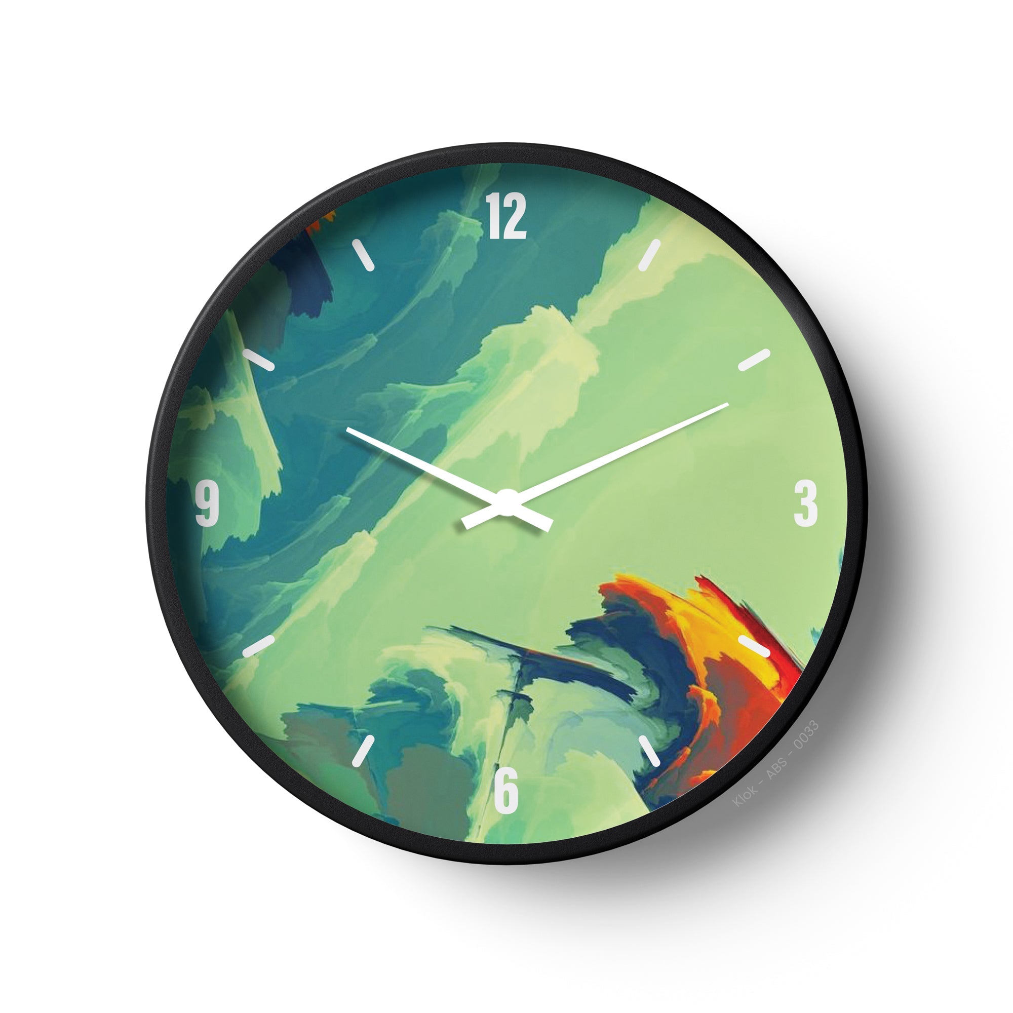 Abstract Wall Clock – Aqua Brush Art Design | KLOK KLOK