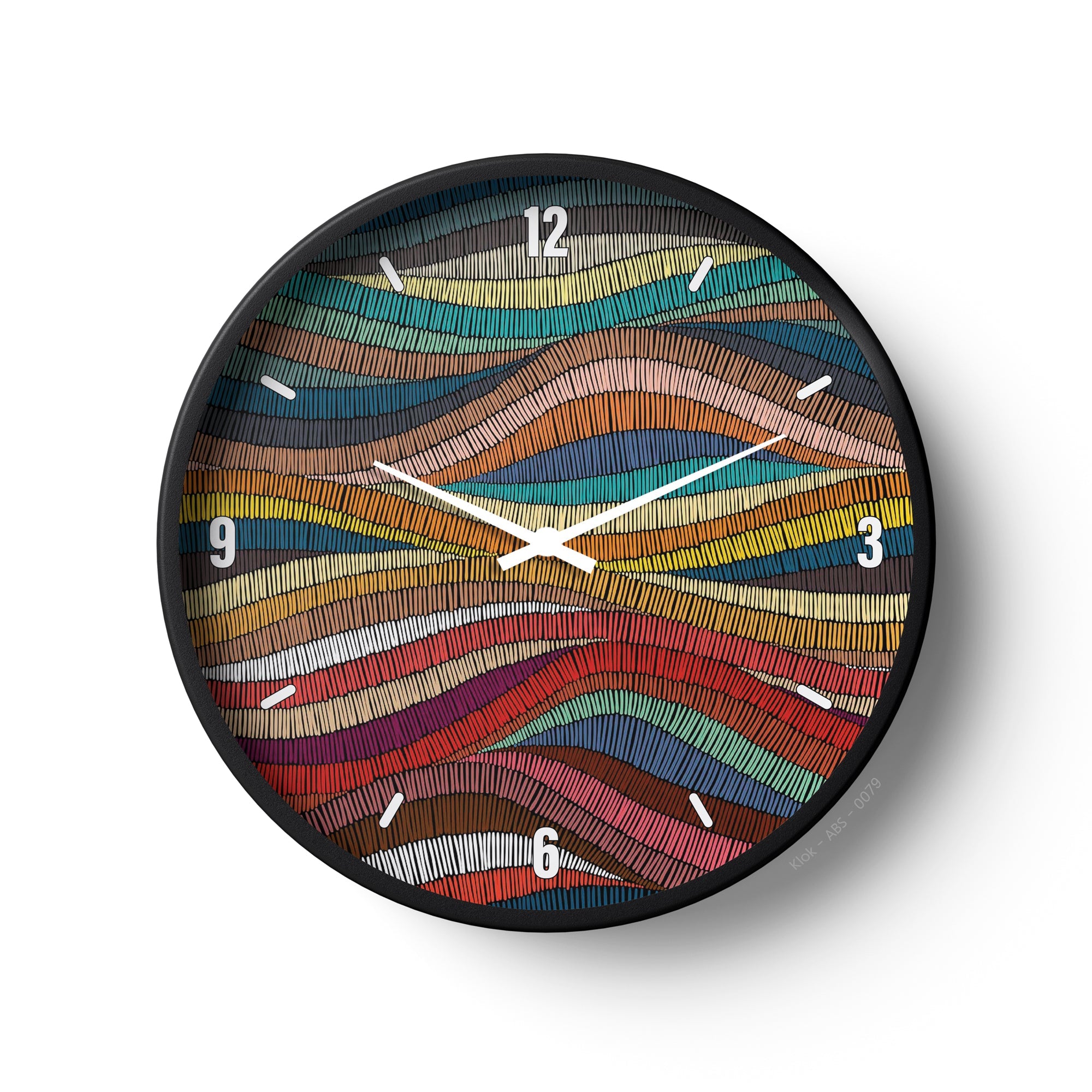 Abstract Wall Clock – Multicolor Wavy Pattern Design | KLOK KLOK