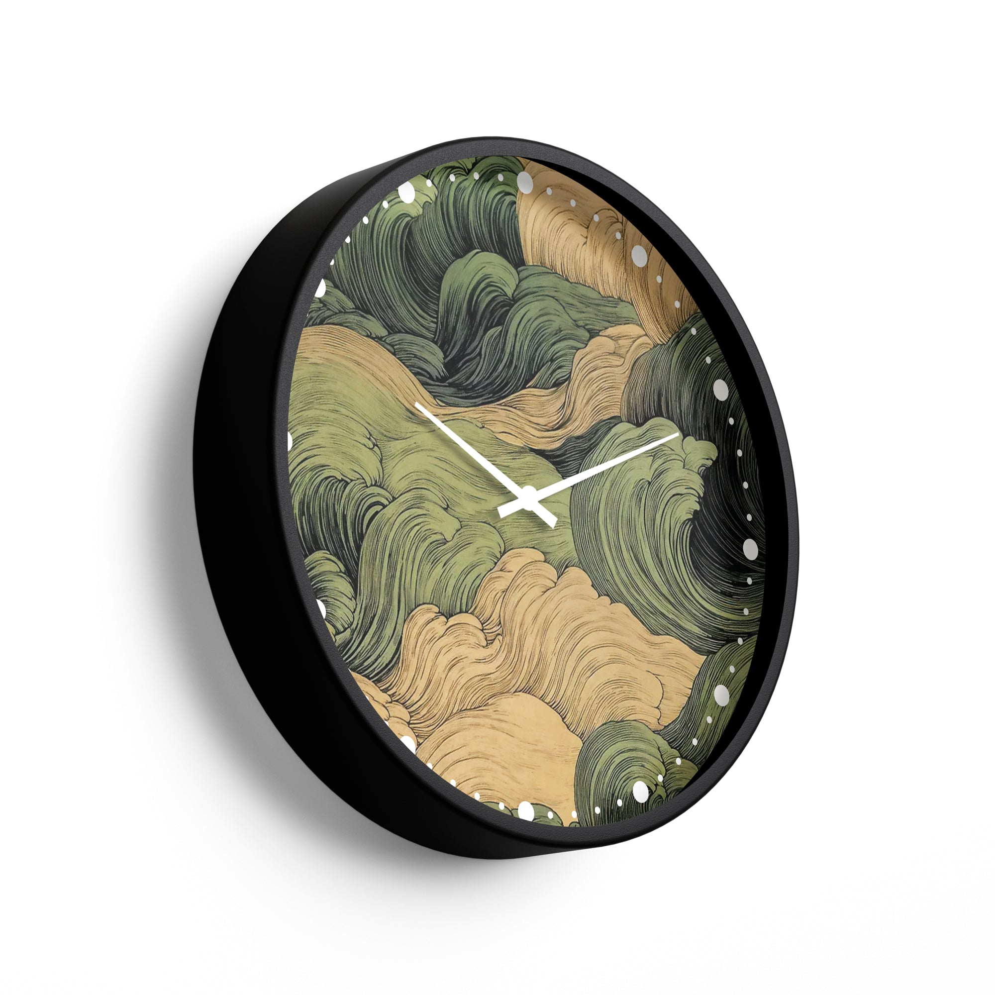 Abstract Style Clock Abstract Wall Clock – Olive Flow Nature Art Design | KLOK