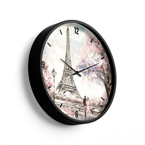 Artistic Wall Clock – Paris Romance Eiffel Tower Design | KLOK KLOK