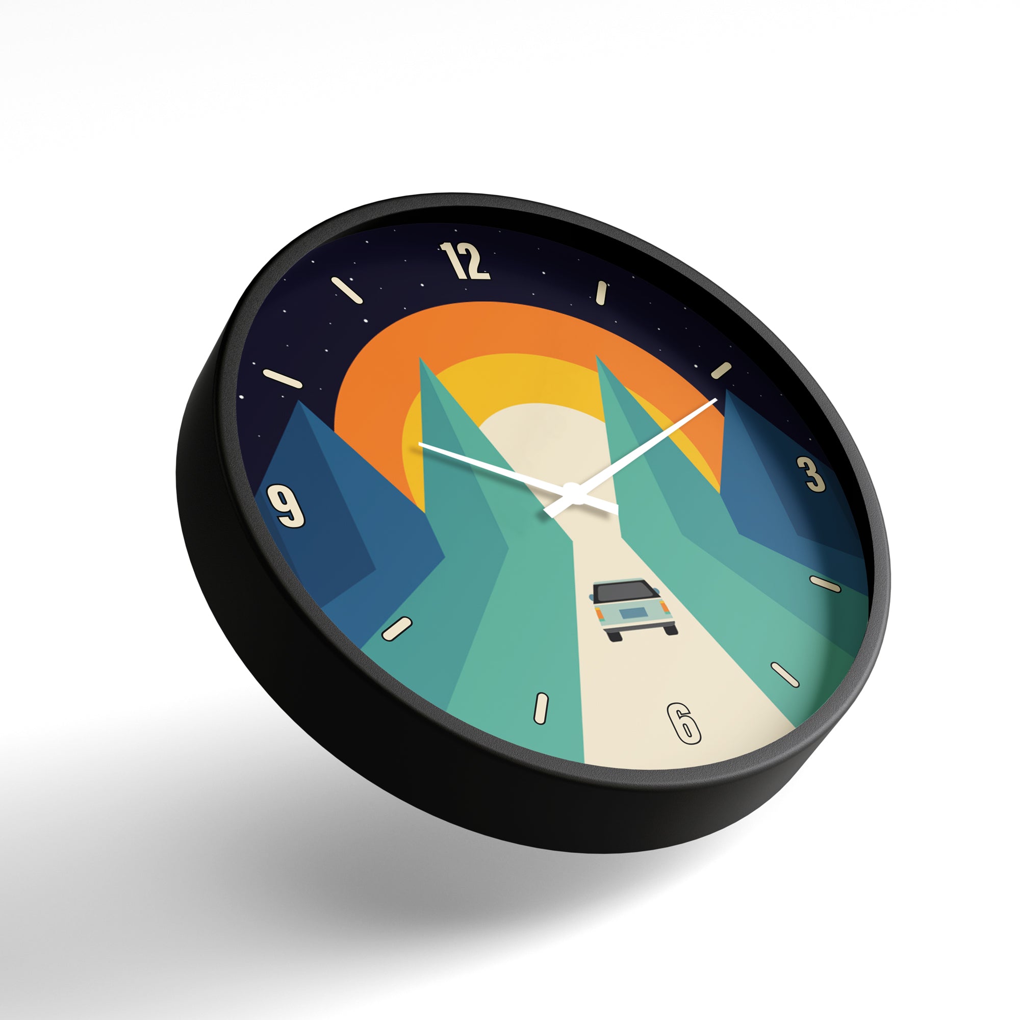 Artistic Wall Clock – Road Trip Sunset Design | KLOK KLOK