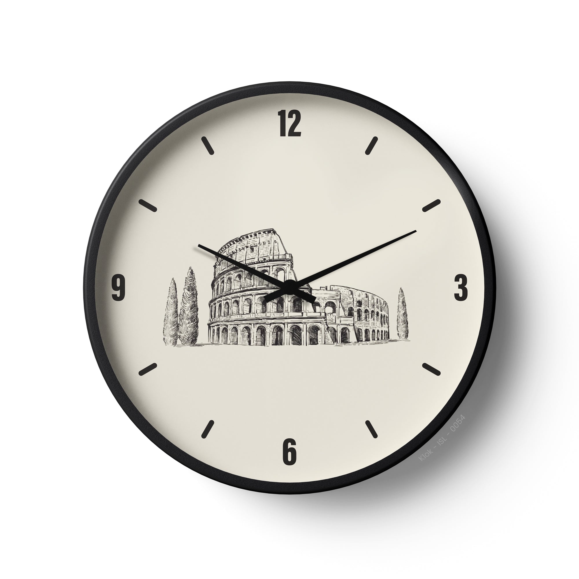 Artistic Wall Clock – Roman Colosseum Minimal Sketch Design | KLOK KLOK