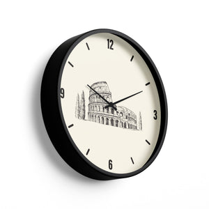 Artistic Wall Clock – Roman Colosseum Minimal Sketch Design | KLOK KLOK
