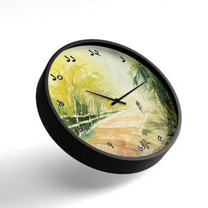 Artistic Wall Clock – Rural Path Watercolor Design | KLOK KLOK