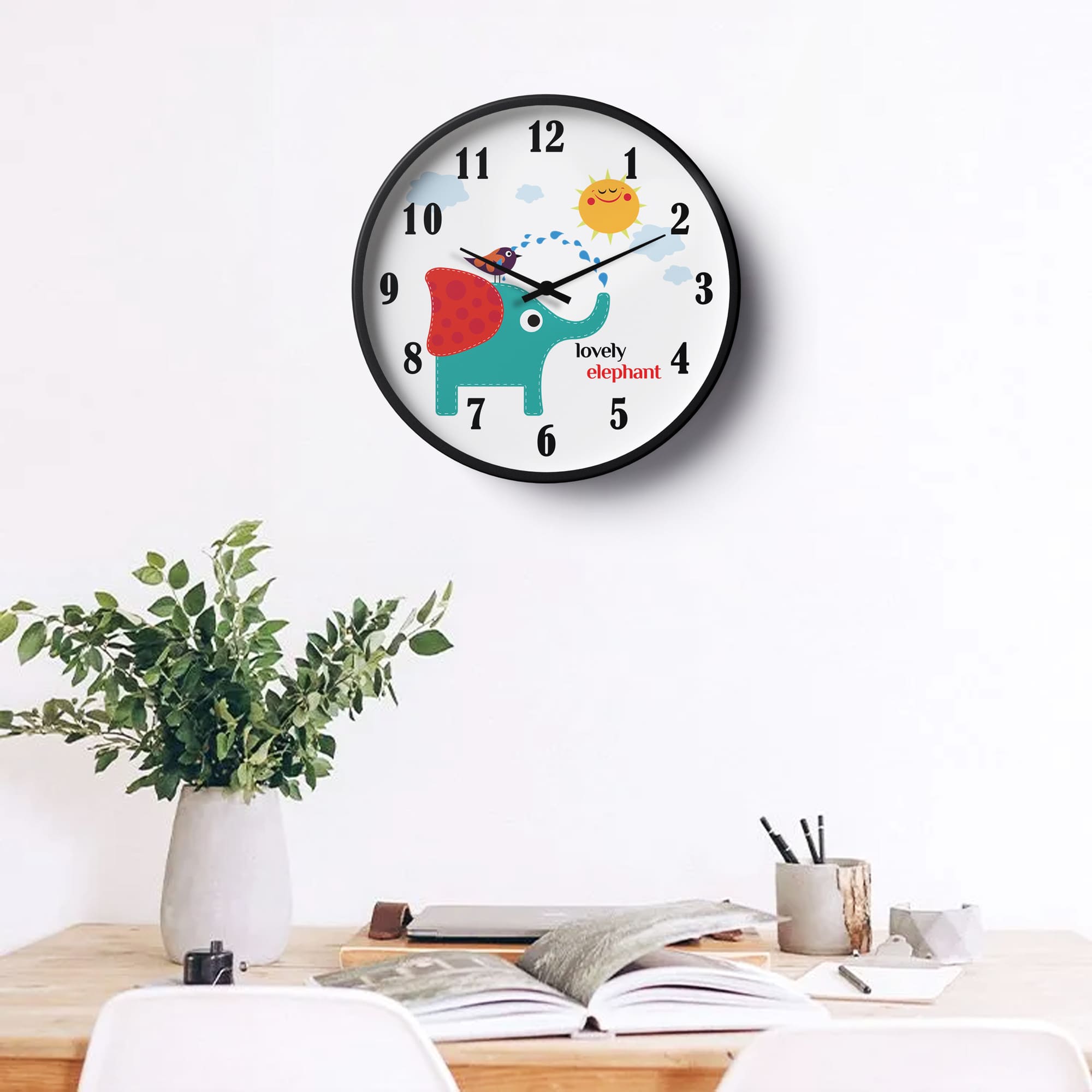 Children Wall Clock – Lovely Elephant Edition | KLOK