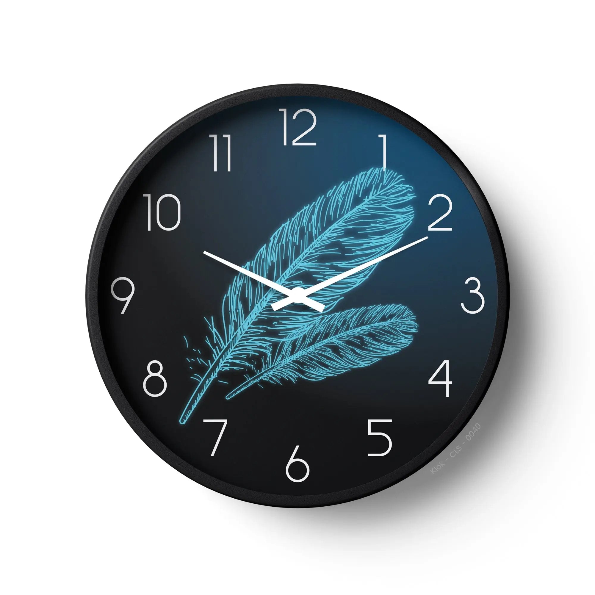 Classic Wall Clock – Blue Feather Art Dial | KLOK KLOK