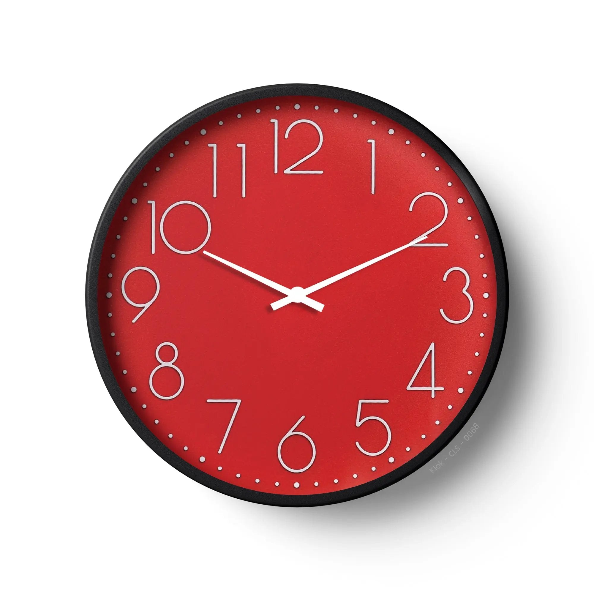 Classic Wall Clock – Bold Red Minimal Dial | KLOK