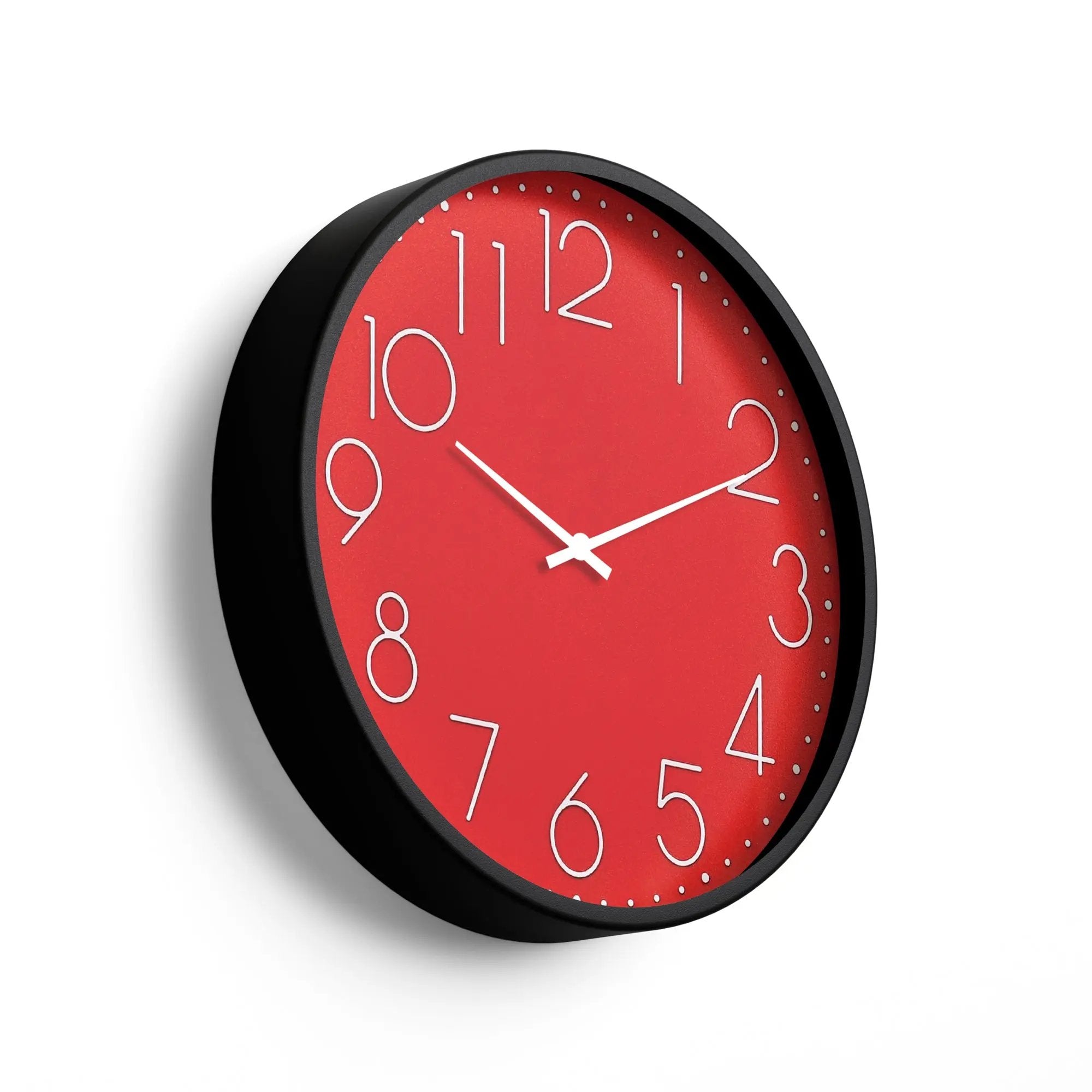 Classic Wall Clock – Bold Red Minimal Dial | KLOK KLOK