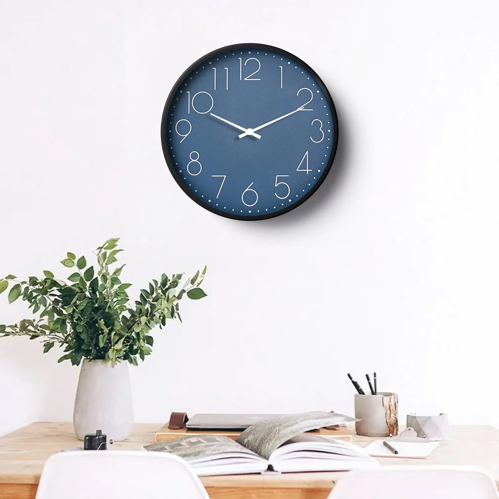 Classic Wall Clock – Deep Blue Minimal Dial | KLOK KLOK