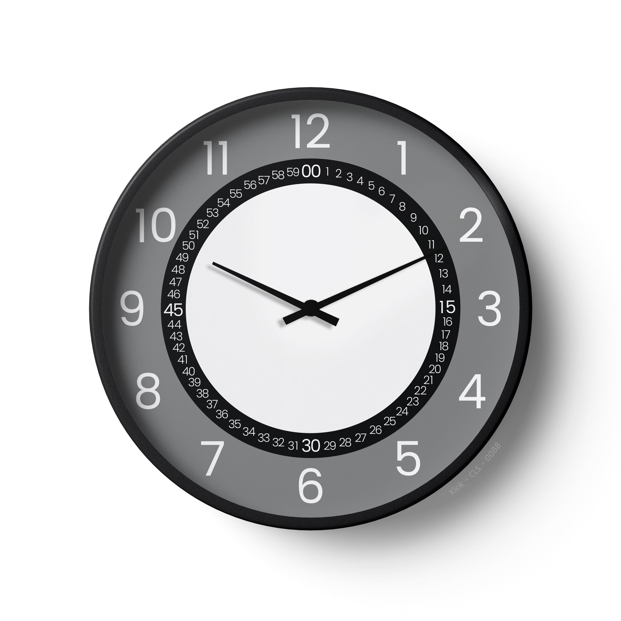 Classic Wall Clock – Grey Dual-Ring Modern Dial | KLOK KLOK
