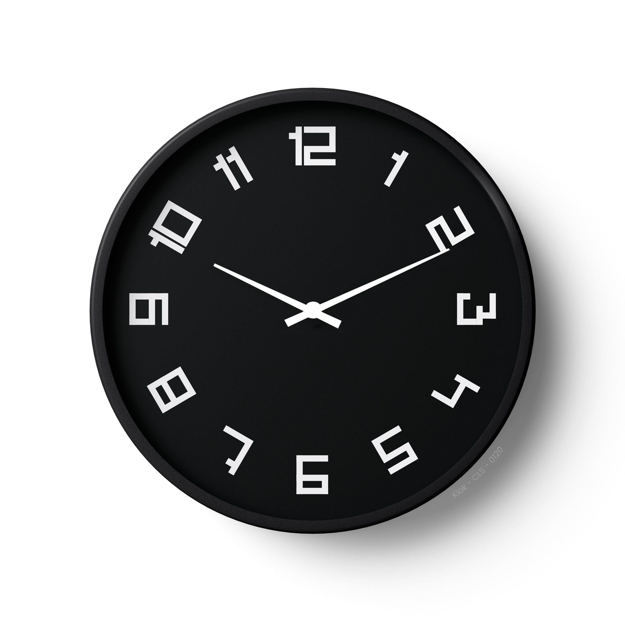 Classic Wall Clock – Modern Bold Numeric Black Dial | KLOK