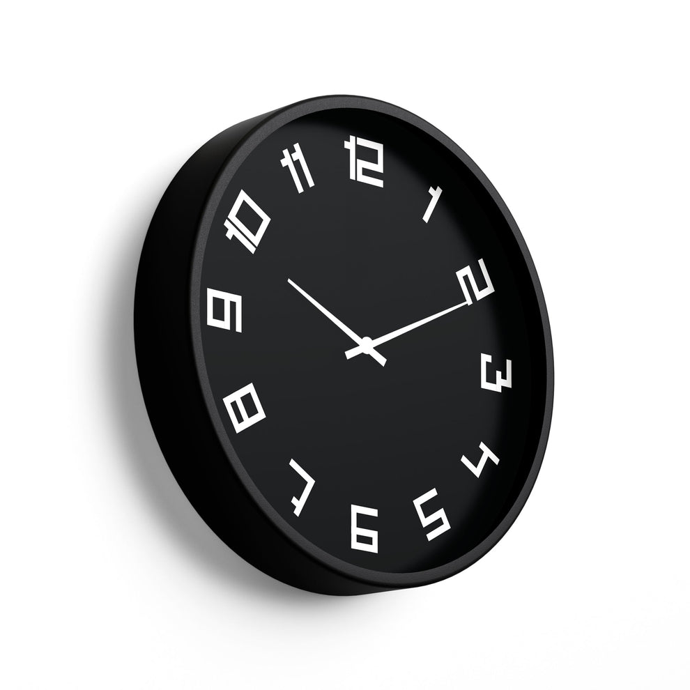 Classic Wall Clock – Modern Bold Numeric Black Dial | KLOK
