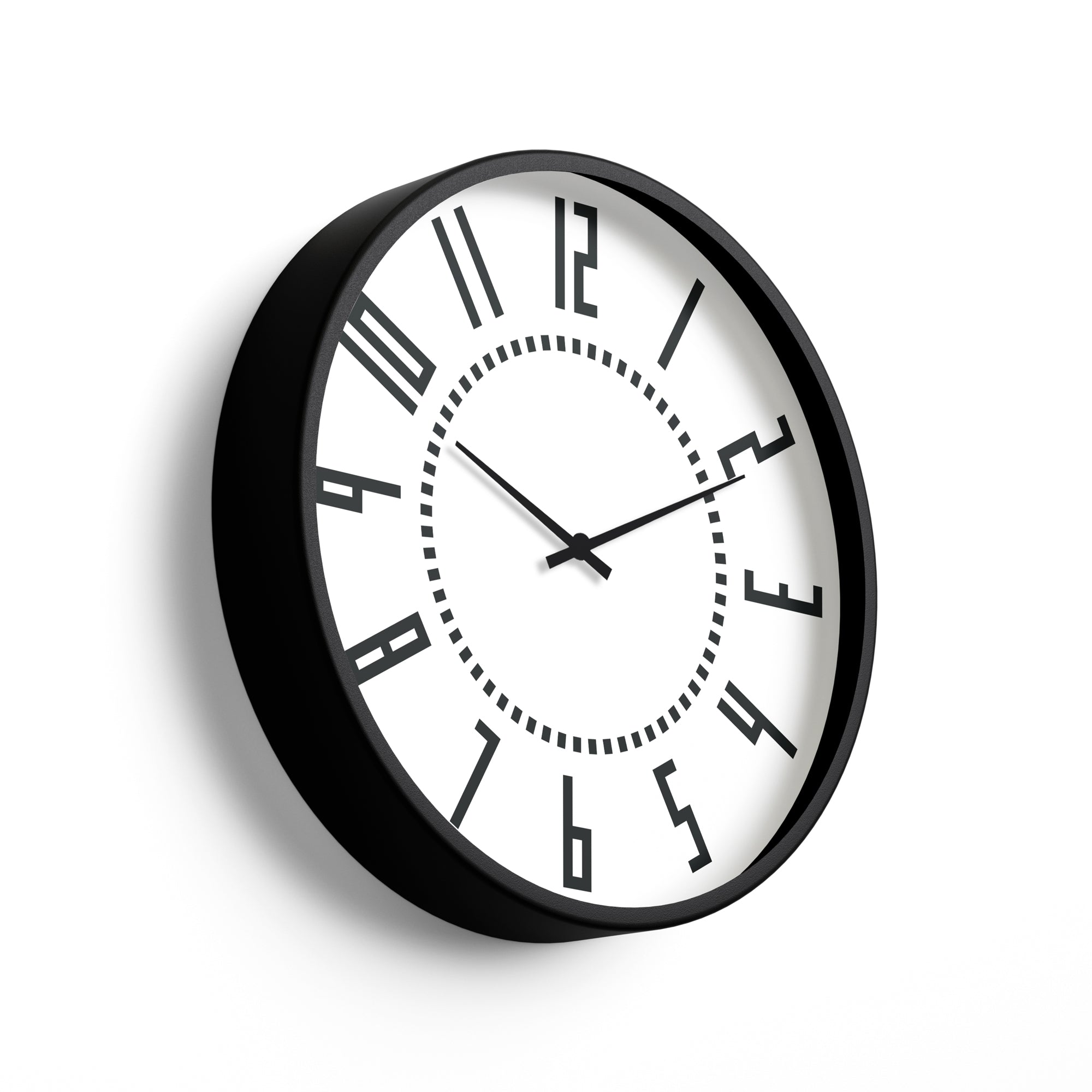 Classic Wall Clock – Modern Geometric Numeric White Dial | KLOK KLOK