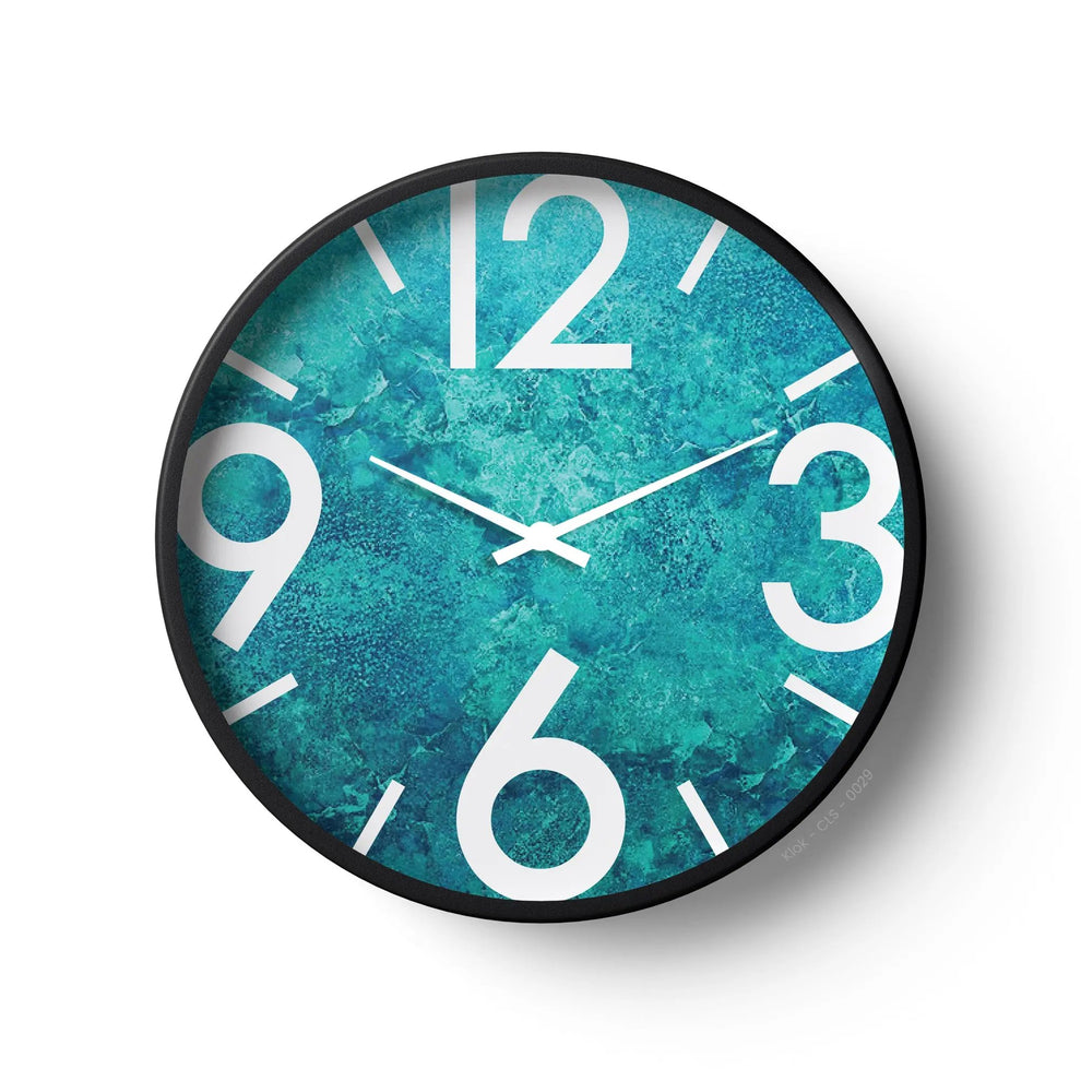 Classic Wall Clock – Ocean Texture Blue Dial | KLOK