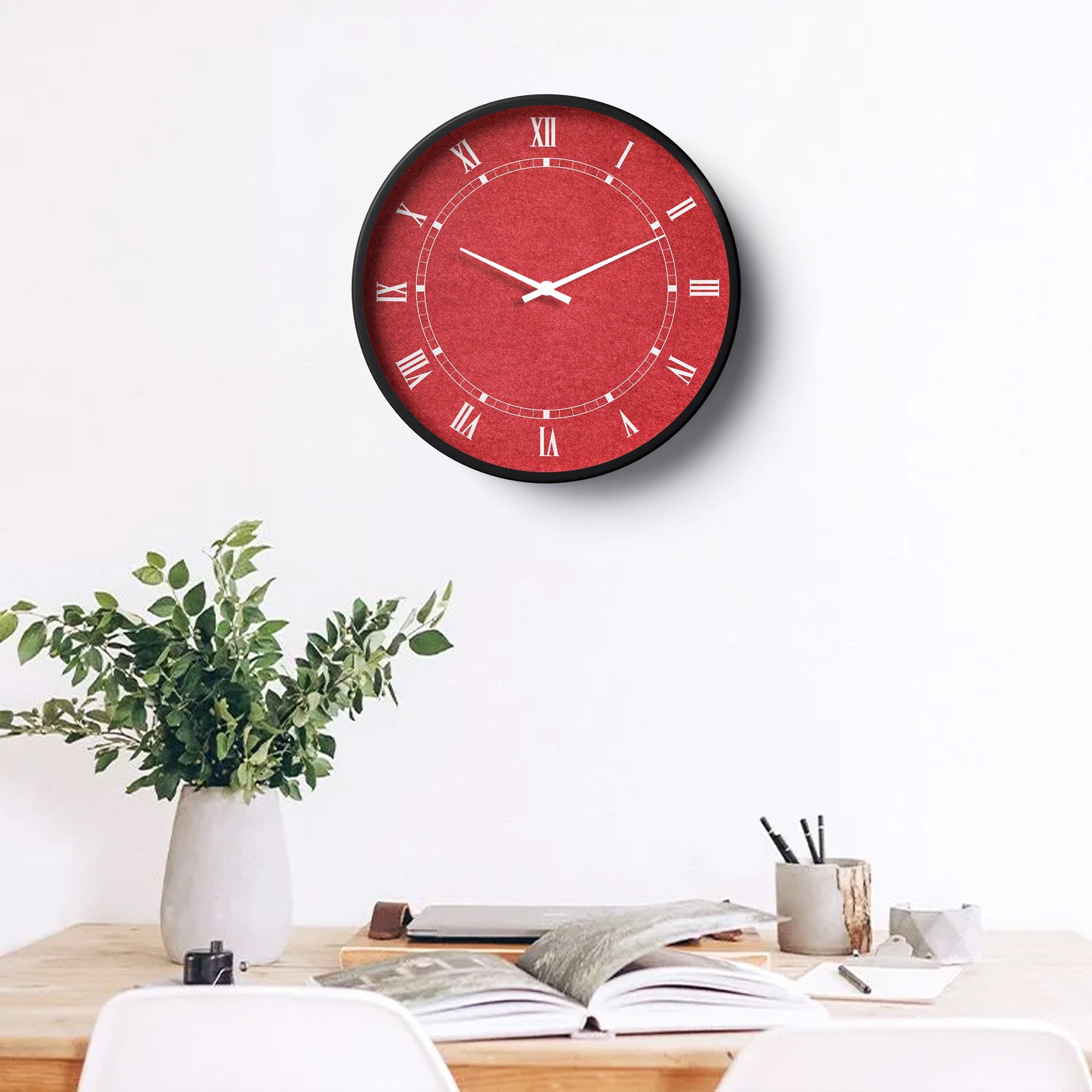 Classic Wall Clock – Roman Red Velvet Dial | KLOK KLOK