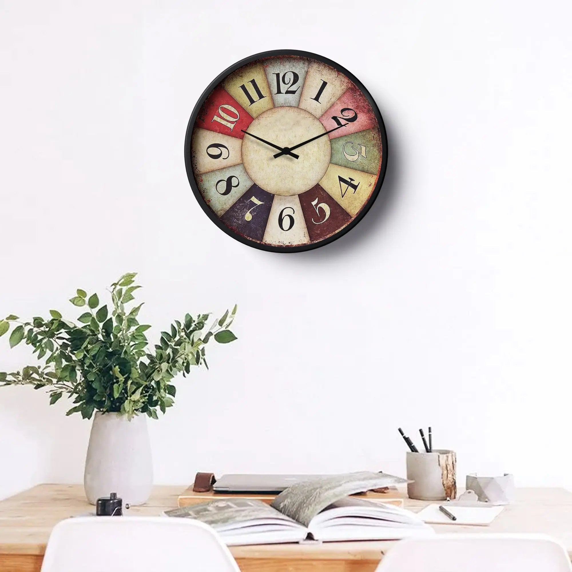Classic Wall Clock – Vintage Multicolor Dial | KLOK KLOK