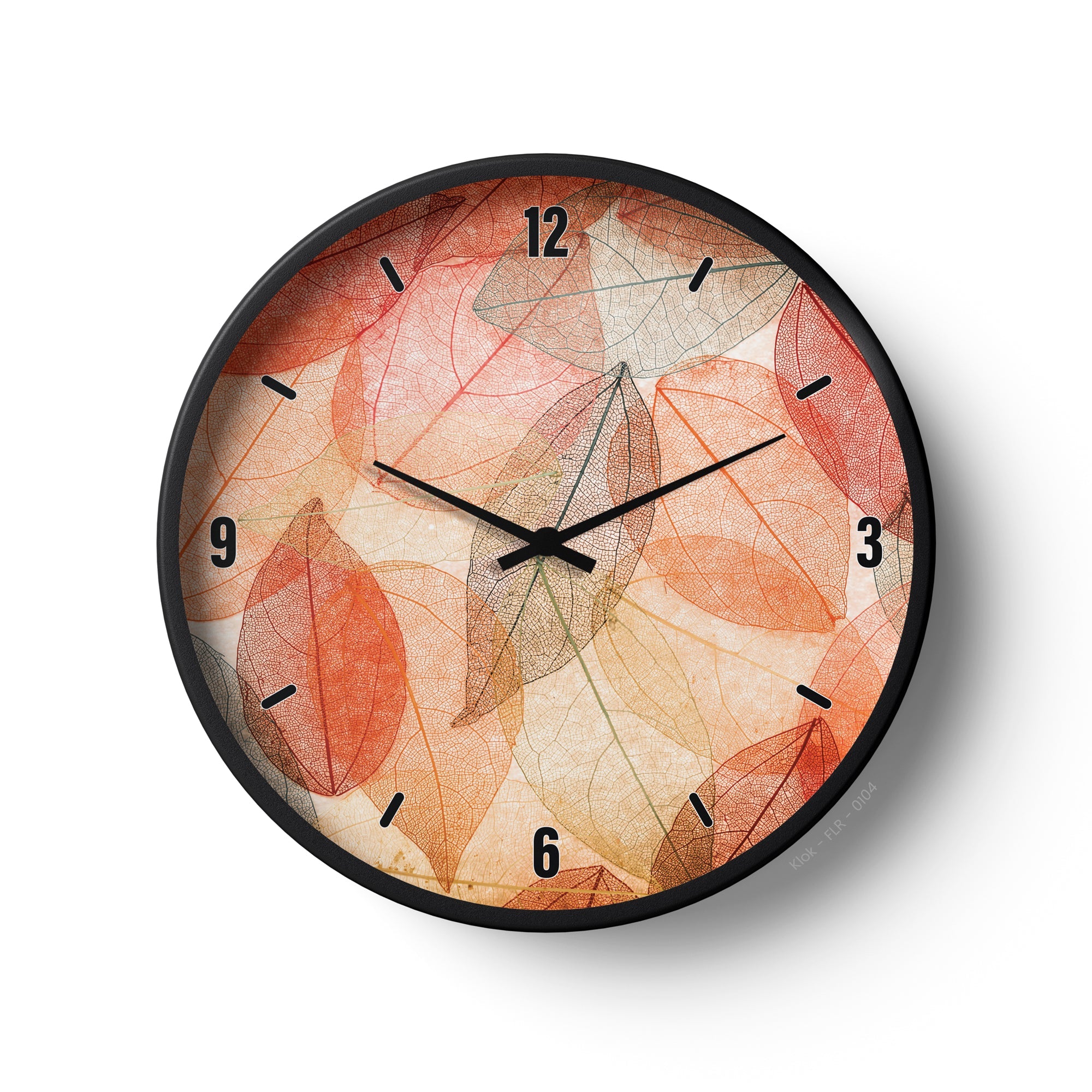 Floral Wall Clock – Autumn Leaf Essence | KLOK KLOK