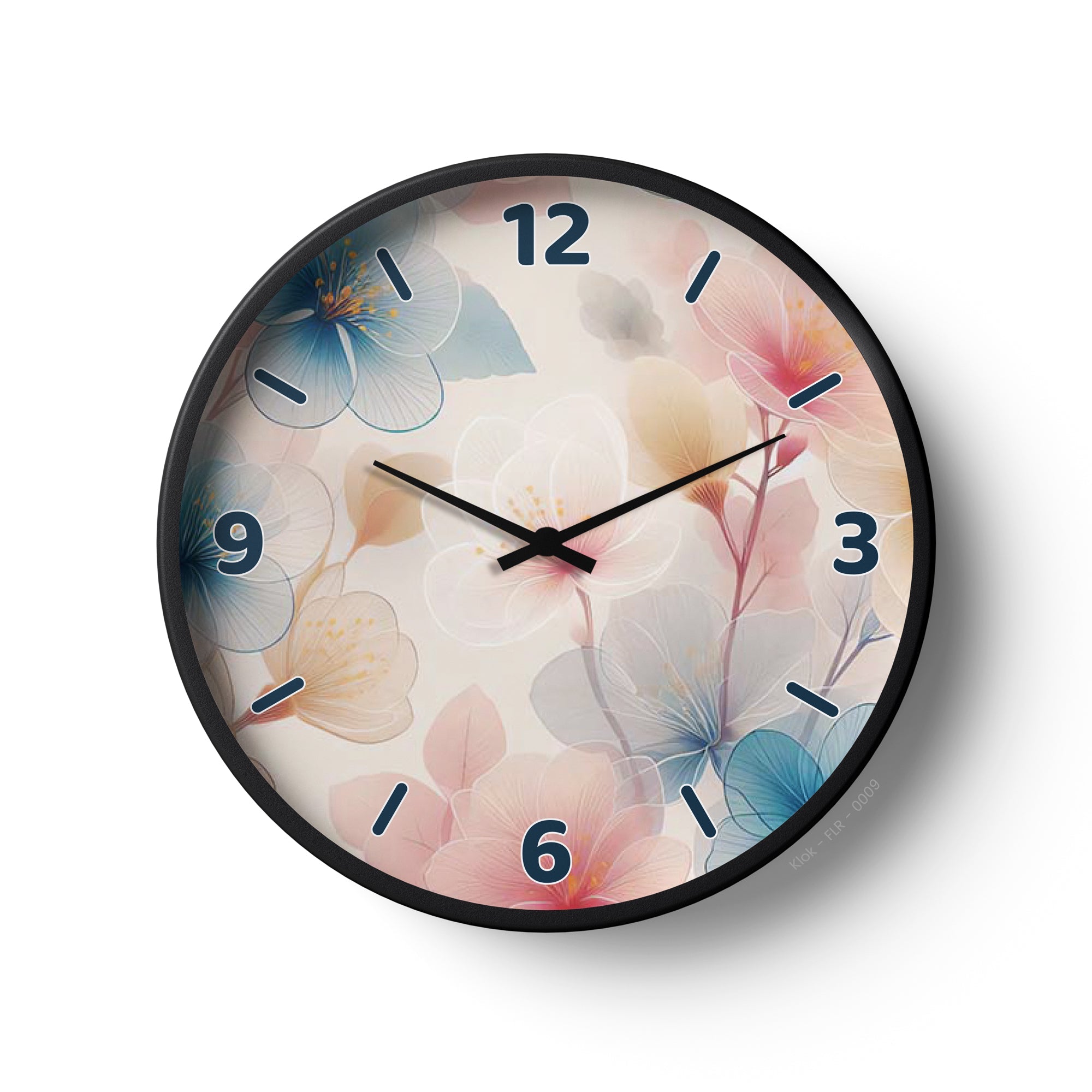 Floral Wall Clock – Blossom Serenity Edition | KLOK KLOK