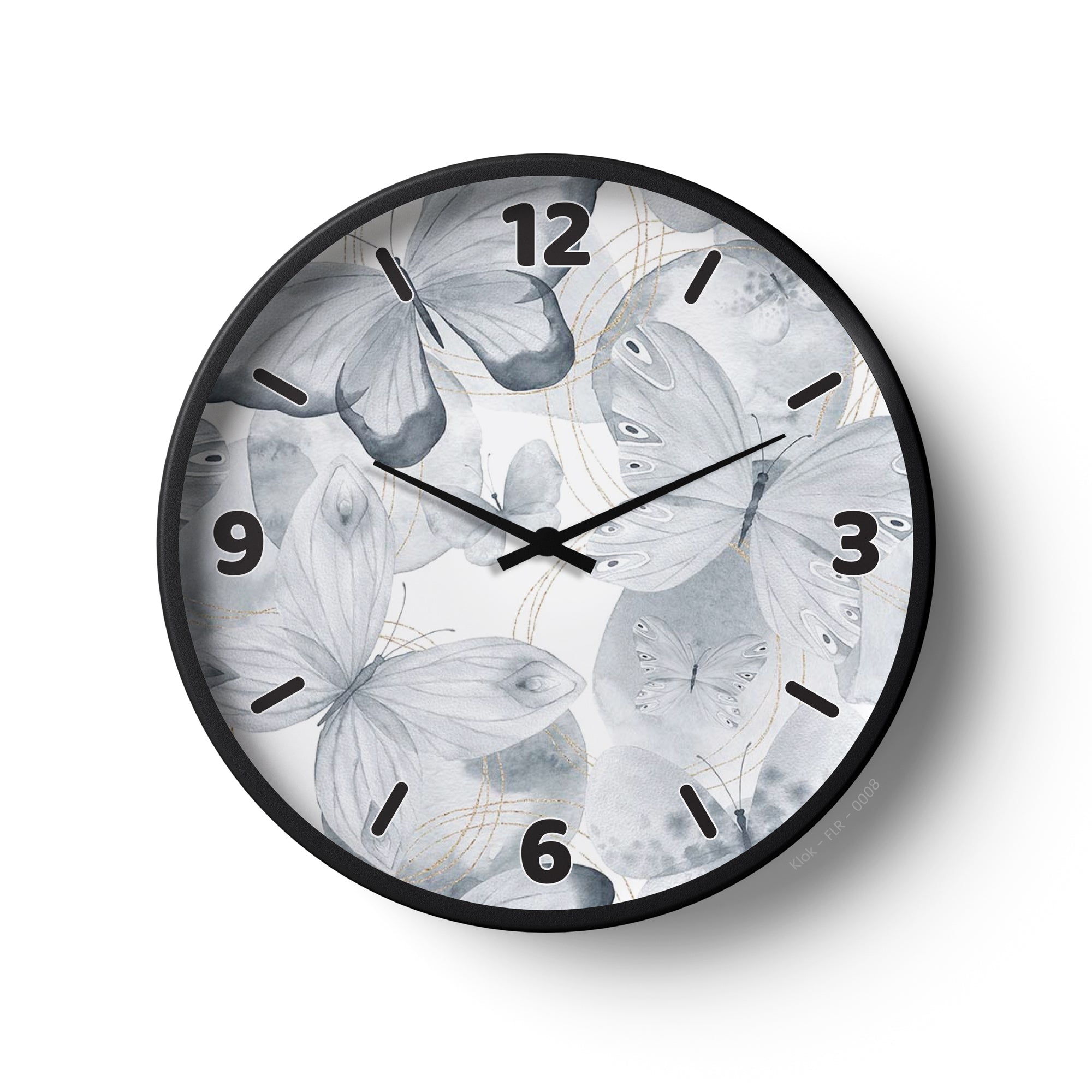 Floral Wall Clock – Butterfly Whisper Edition | KLOK KLOK
