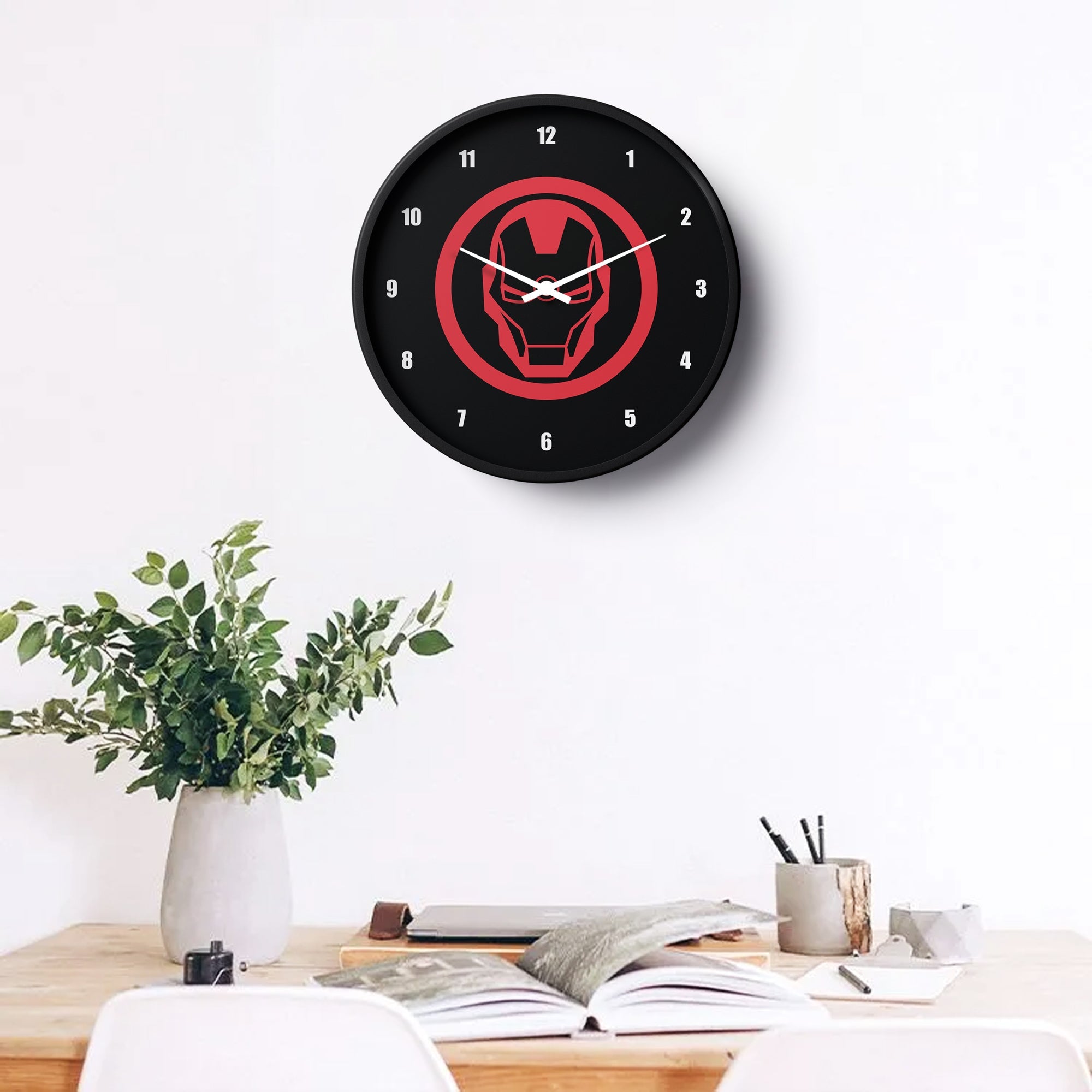 Super Hero Wall Clock – Tech Titan Red Core Edition | KLOK KLOK