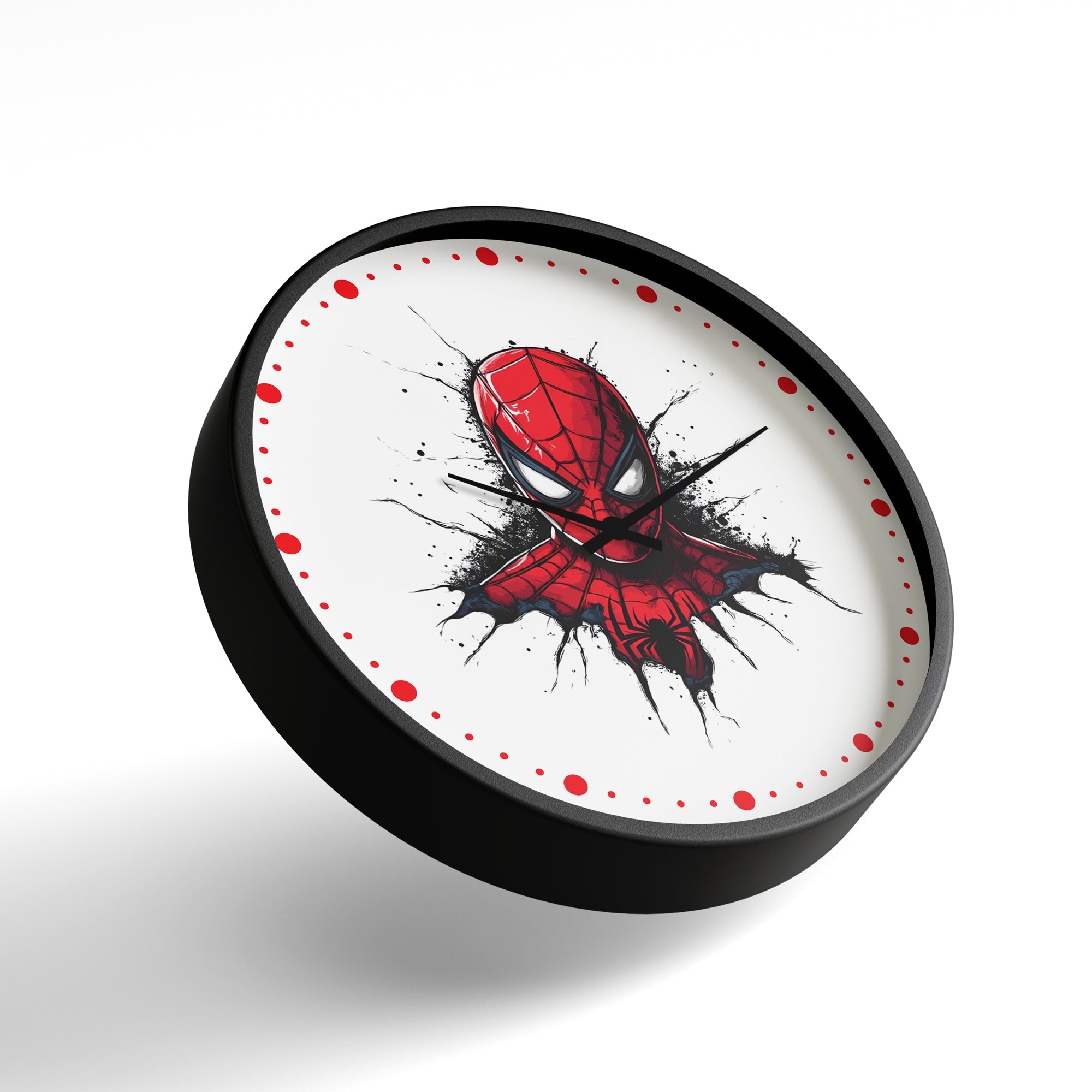Super Hero Wall Clock – Web Warrior Red Splash Edition | KLOK KLOK