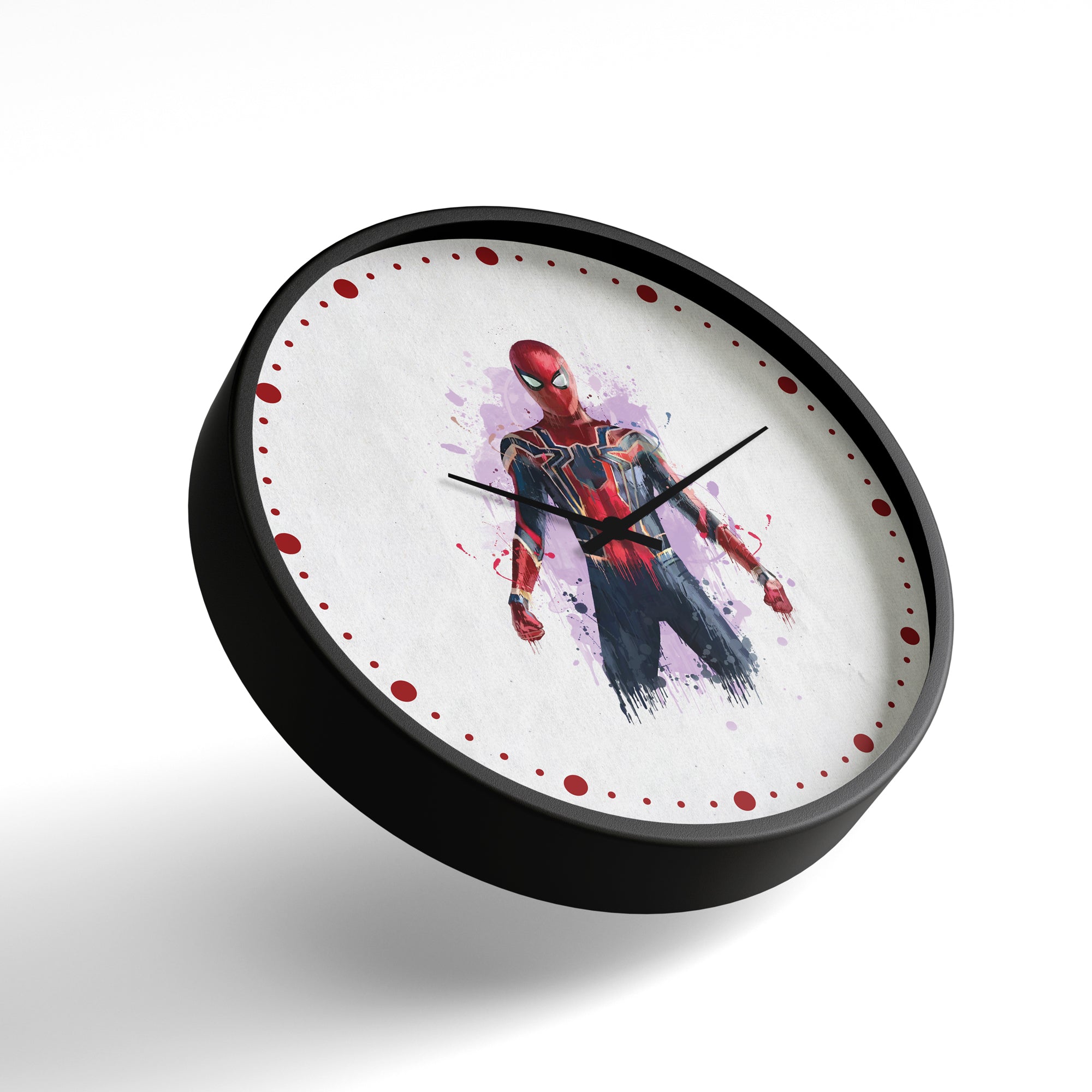 Super Hero Wall Clock – Web Warrior Watercolor Edition | KLOK KLOK