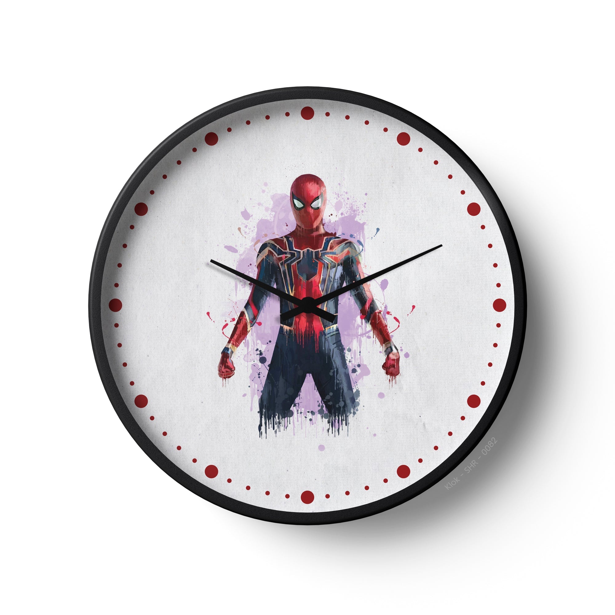 Super Hero Wall Clock – Web Warrior Watercolor Edition | KLOK KLOK