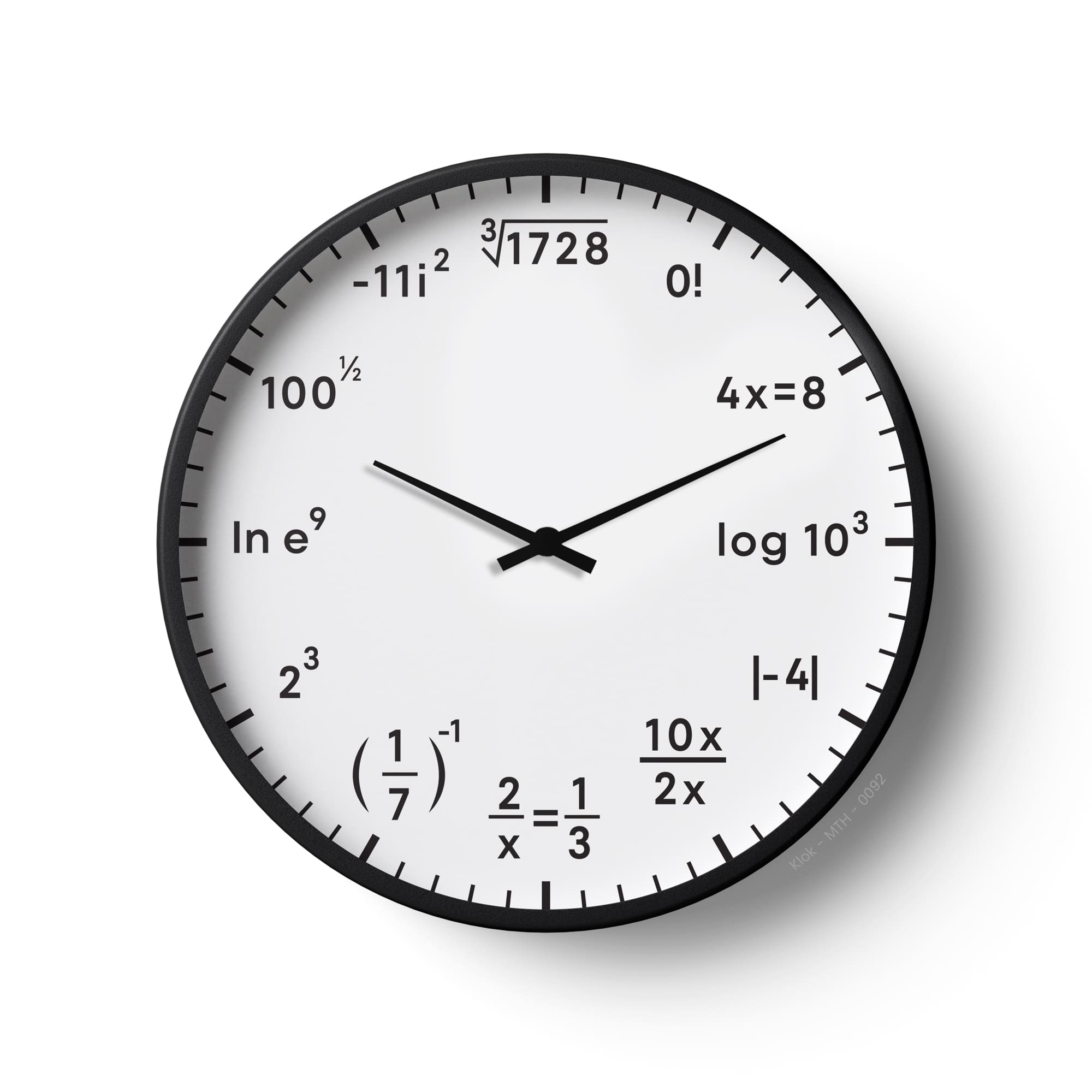 Unit Clock Math Mathematics Equation Wall Clock – White Math Genius Clock – KLOK