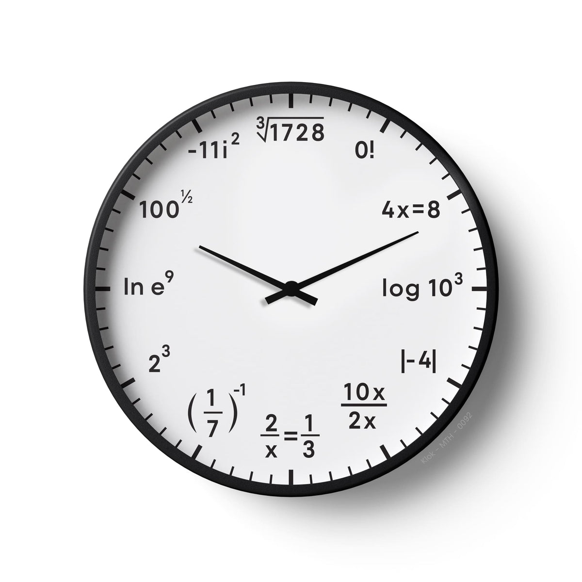 Mathematics Equation Wall Clock – White Math Genius Clock – KLOK