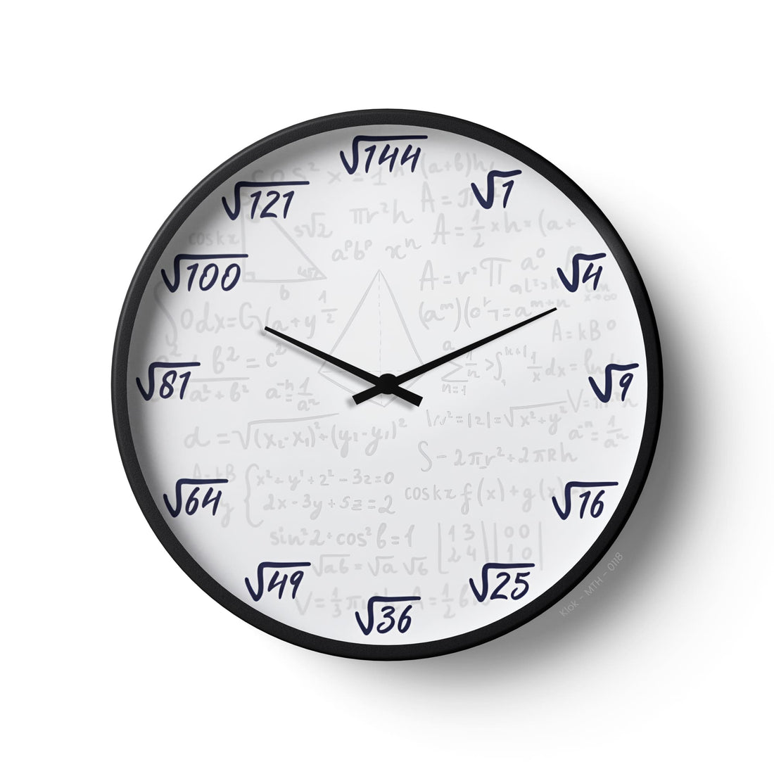 Square Root Mathematics Wall Clock – Math Lover’s Unique Geek Clock – KLOK
