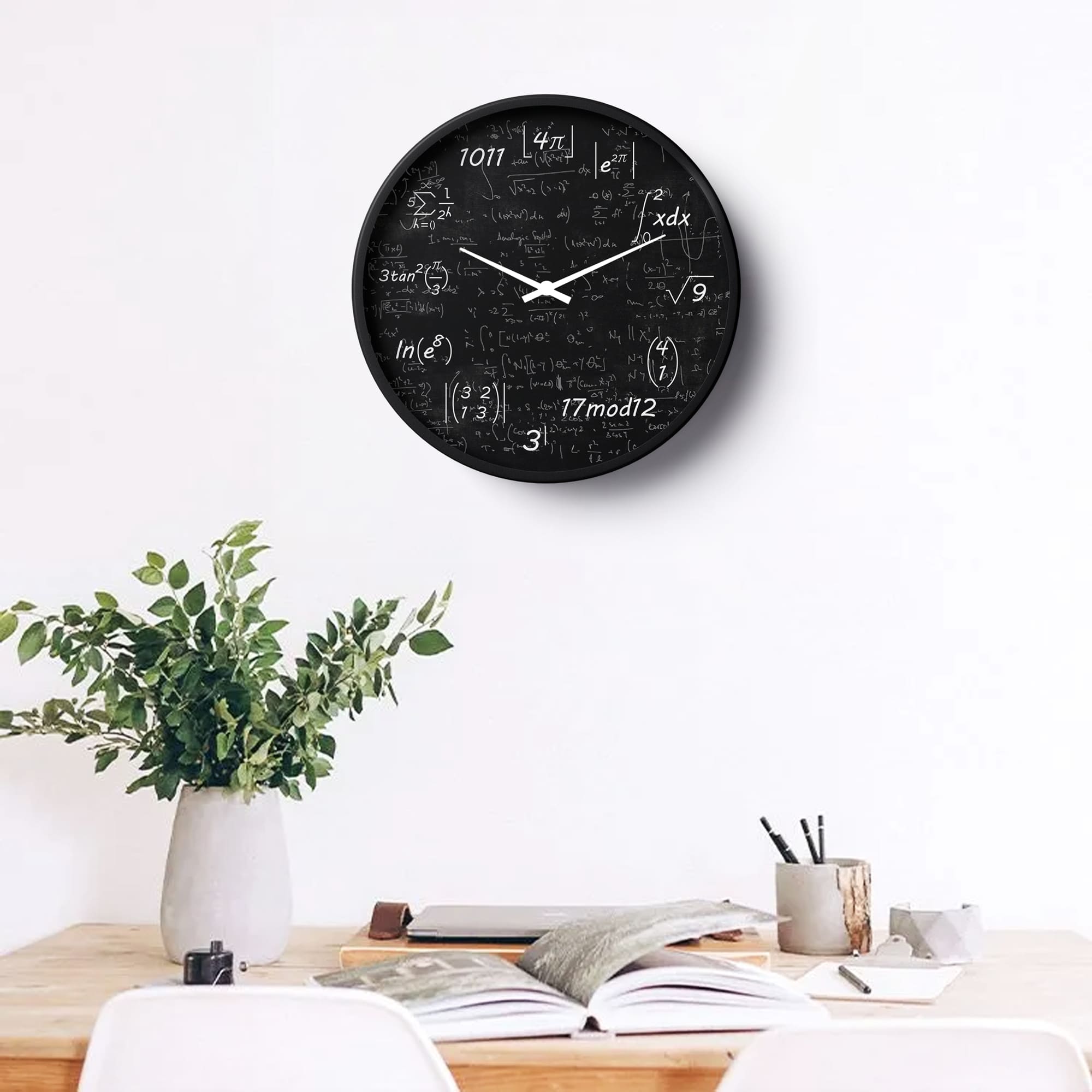 Mathematics Formula Wall Clock – Black Math Geek Clock
