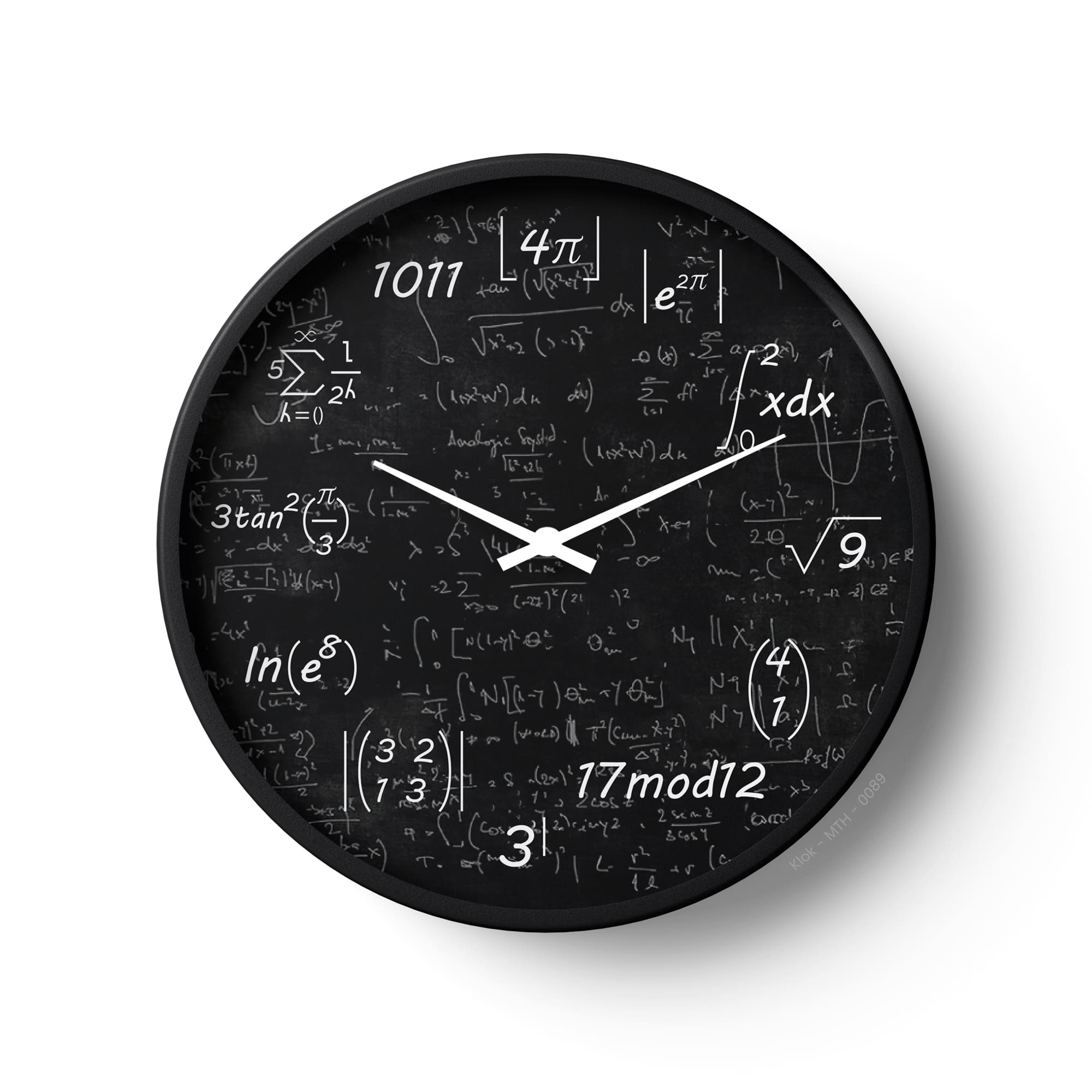 Mathematics Formula Wall Clock – Black Math Geek Clock
