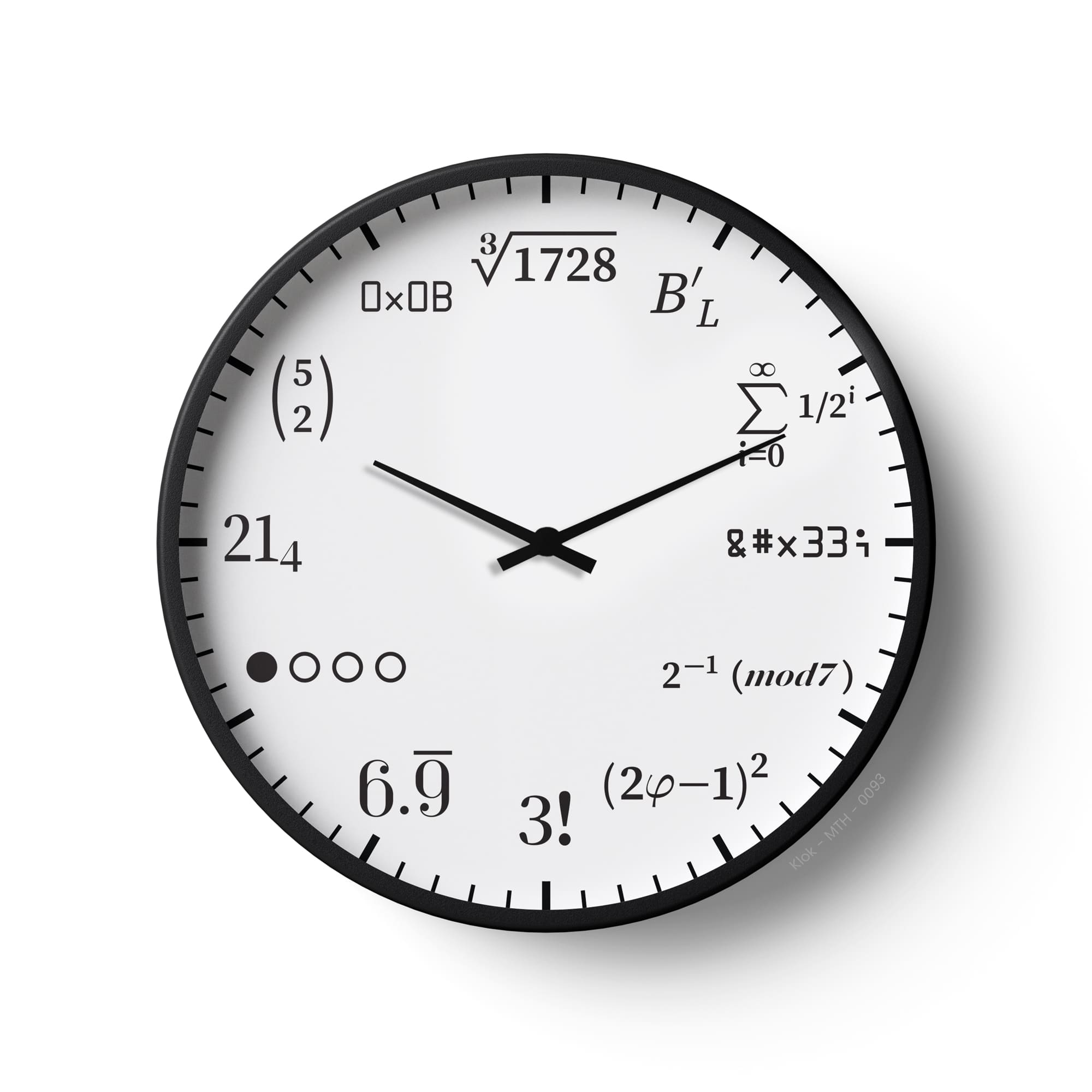 Mathematics Formula Wall Clock – White Minimal Geek Clock – KLOK