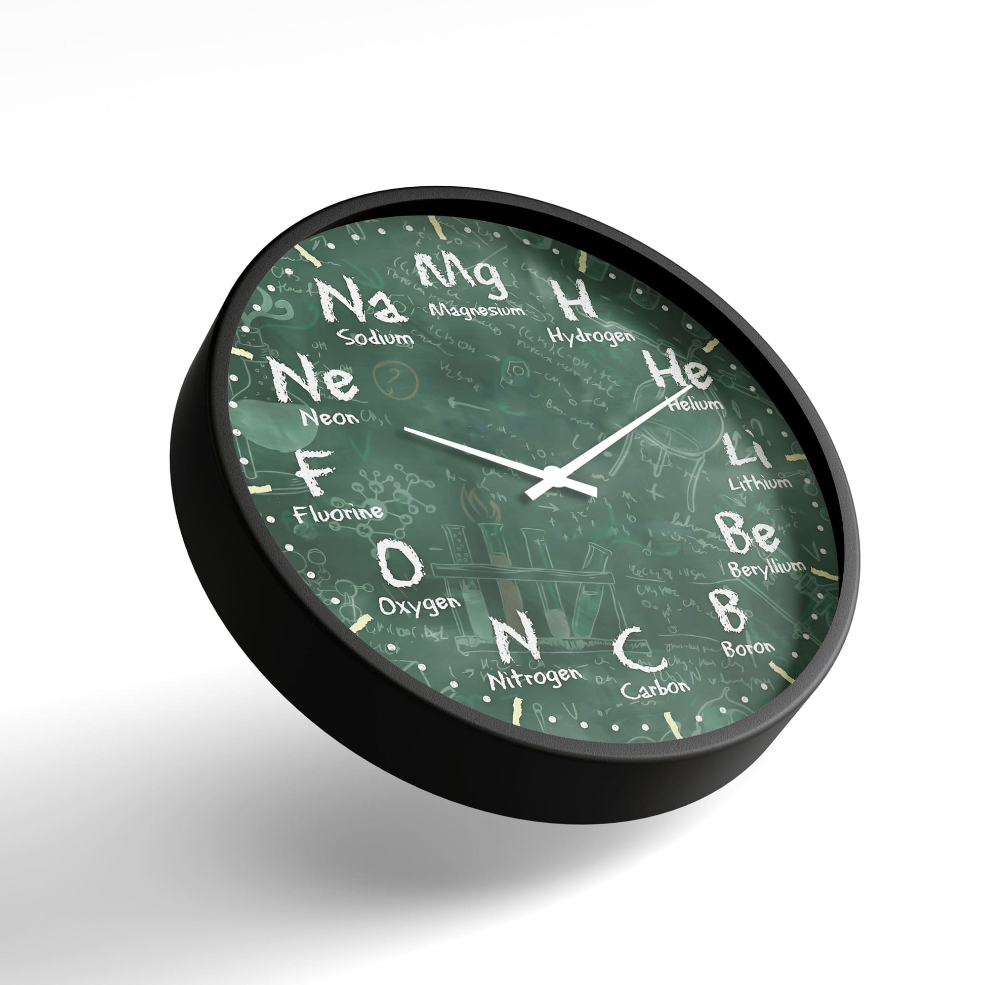 Mathematics Wall Clock – Chemistry & Science Elements Chalkboard Desig ...