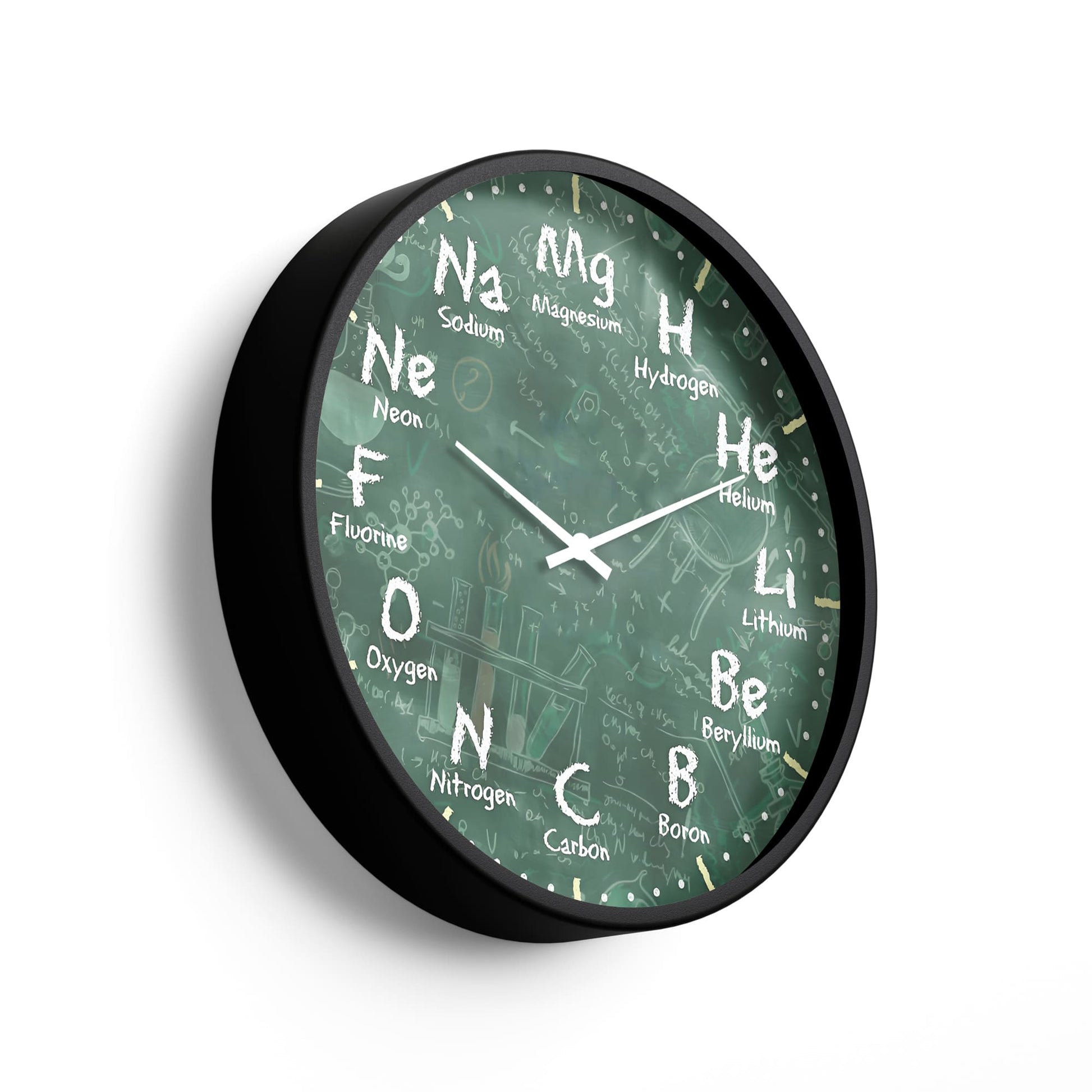 Mathematics Wall Clock – Chemistry & Science Elements Chalkboard Desig ...