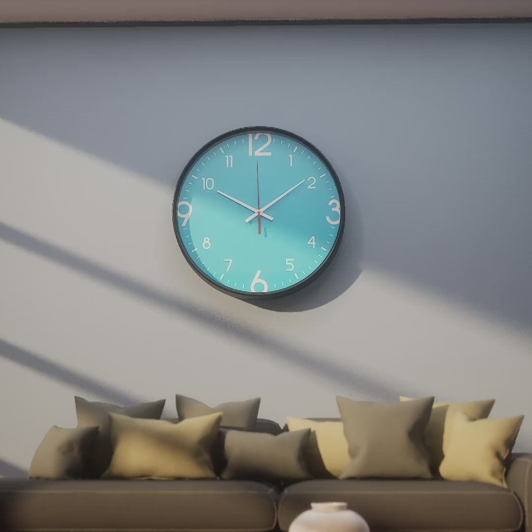 Classic Wall Clock – Aqua Blue Bold Dial | KLOK