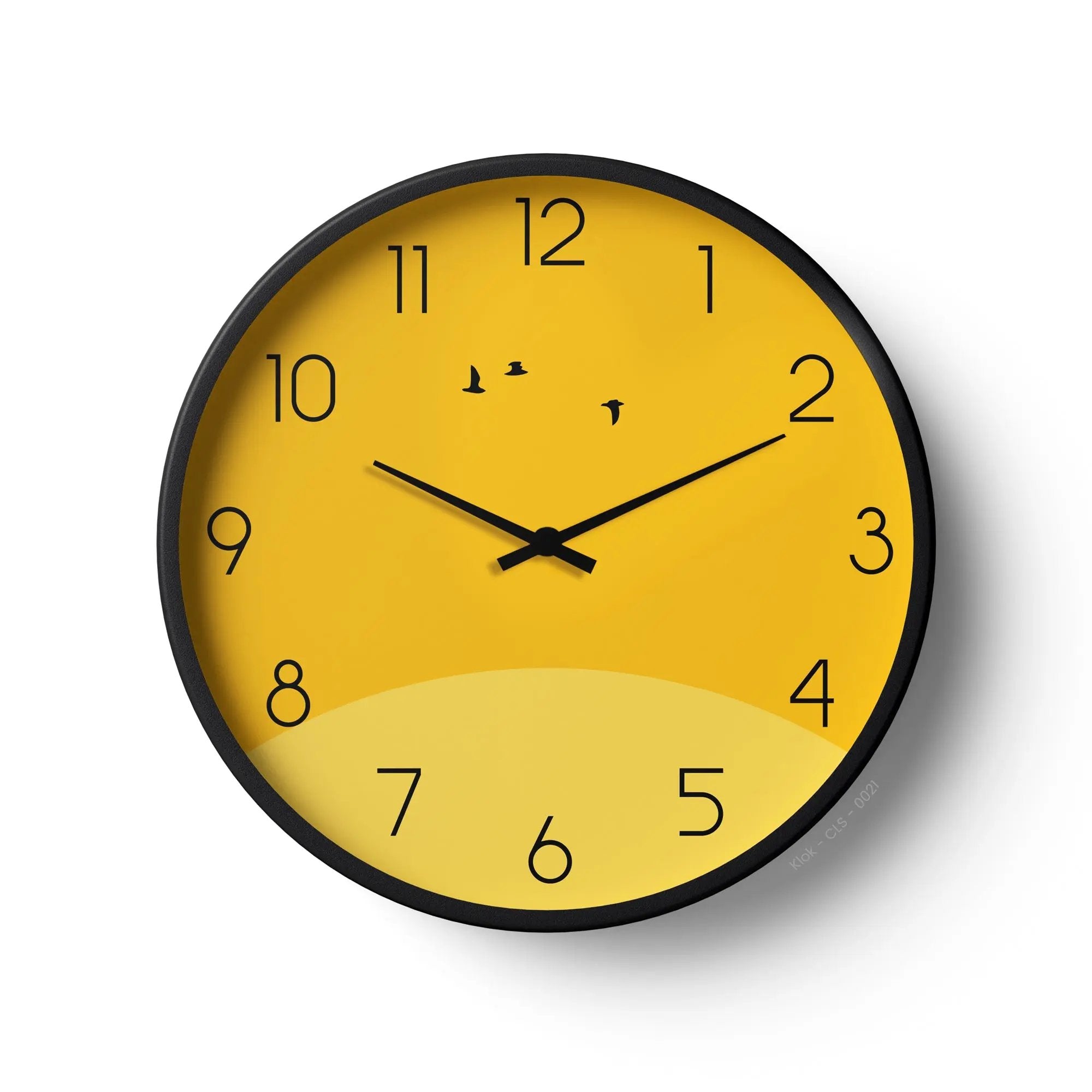 Sunrise Minimal Classic Wall Clock – Yellow Horizon | KLOK KLOK