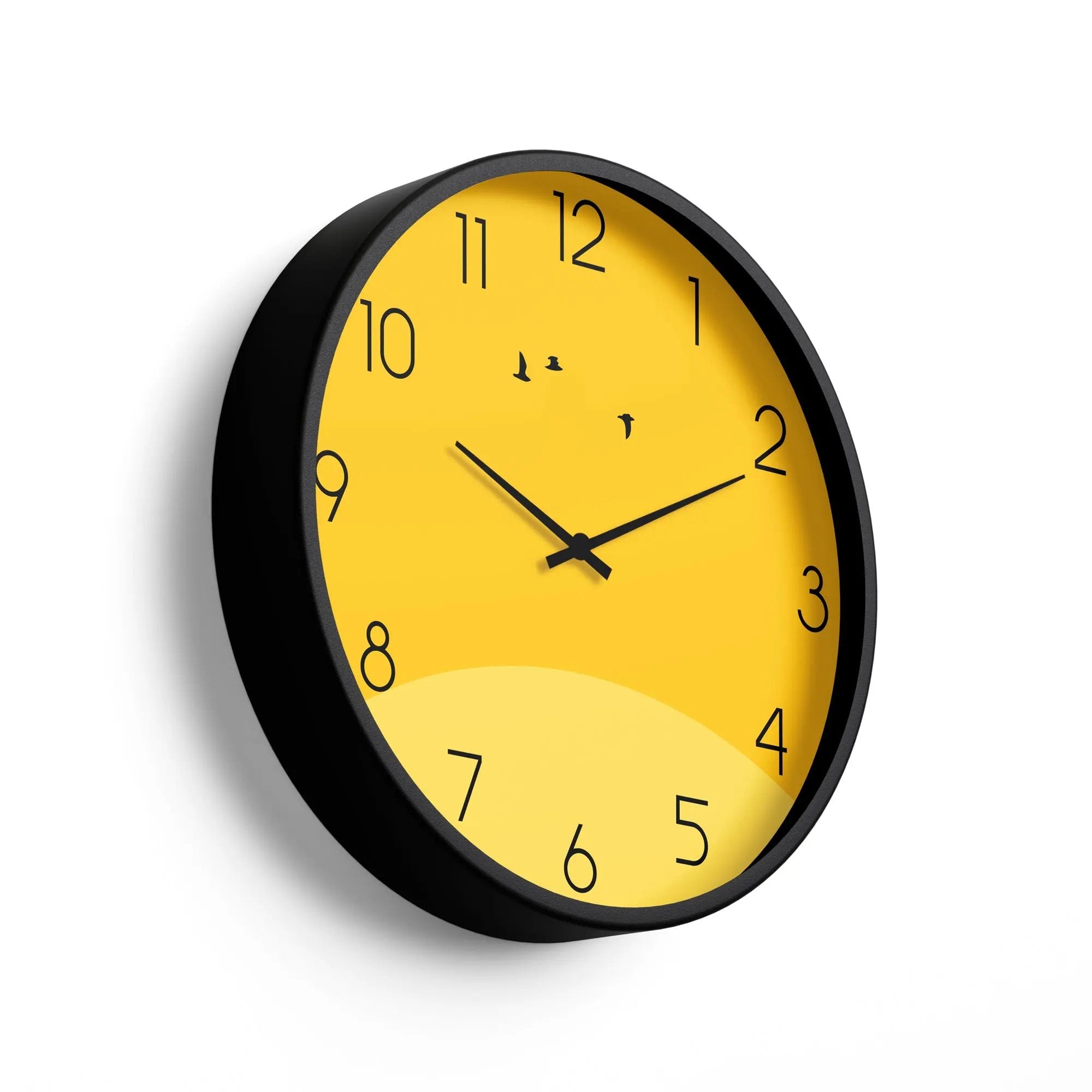 Sunrise Minimal Classic Wall Clock – Yellow Horizon | KLOK KLOK