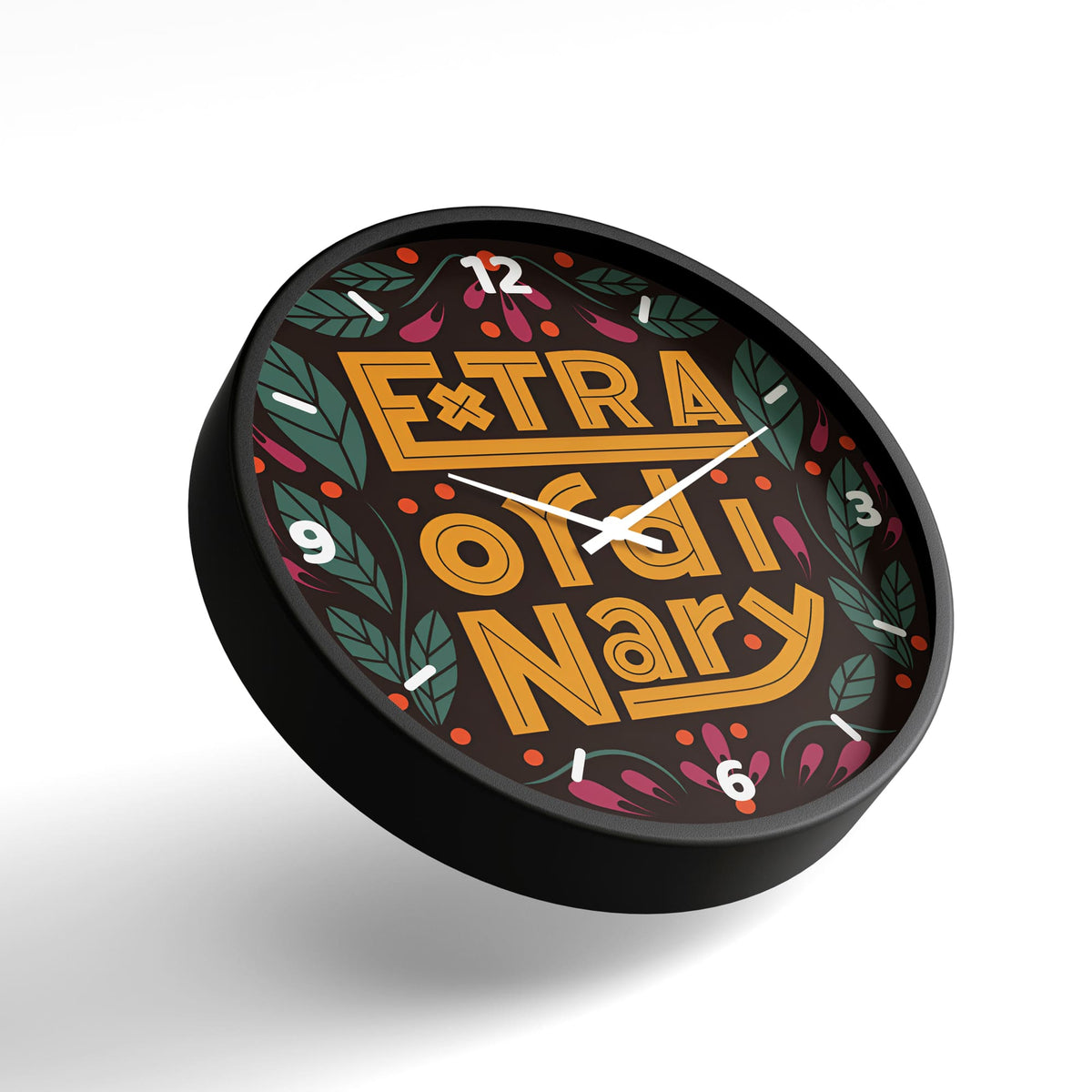 Typography Wall Clock – Extra Ordinary Colorful Modern Design | KLOK